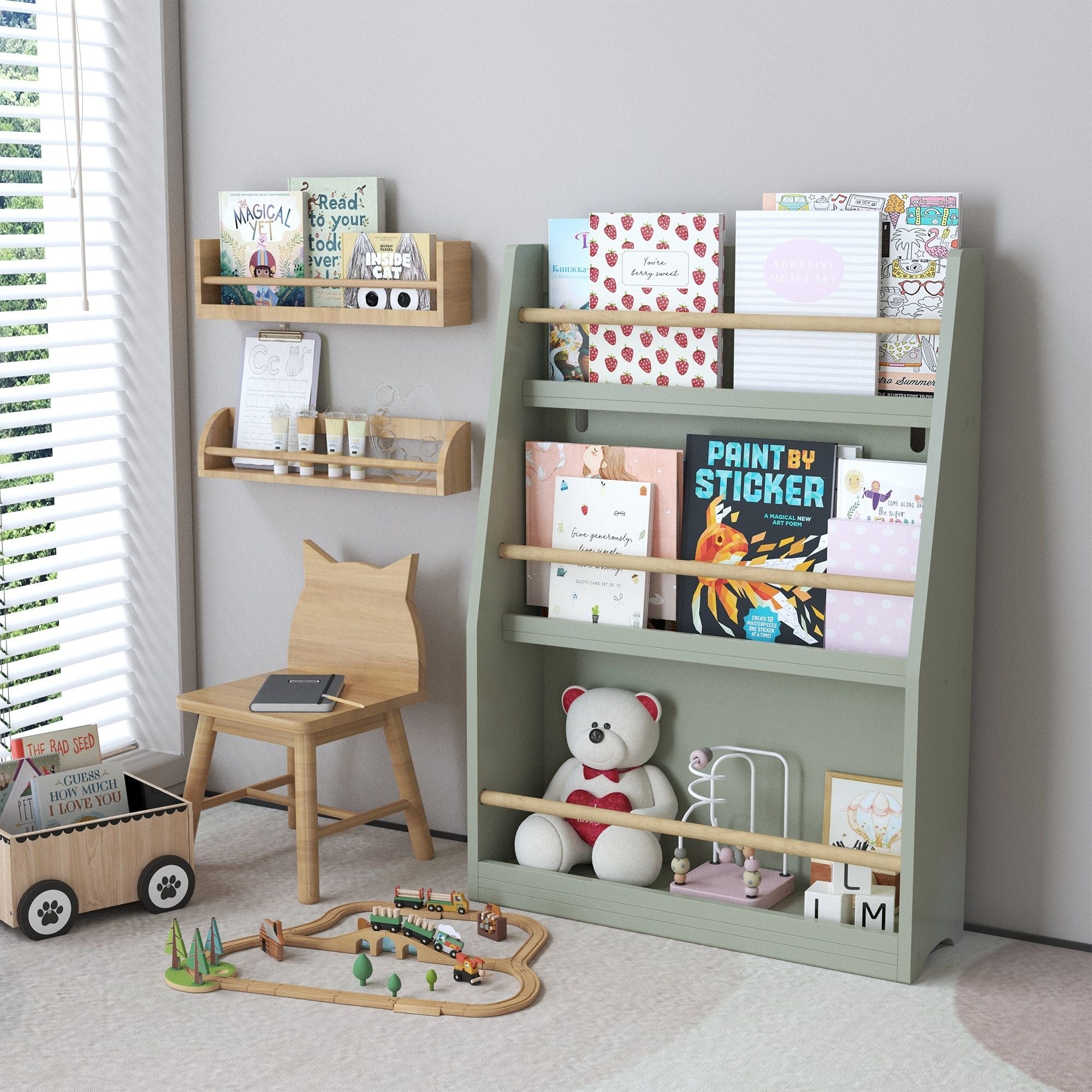 3 Tier Book Shelf, Compact Storage For Bedrooms