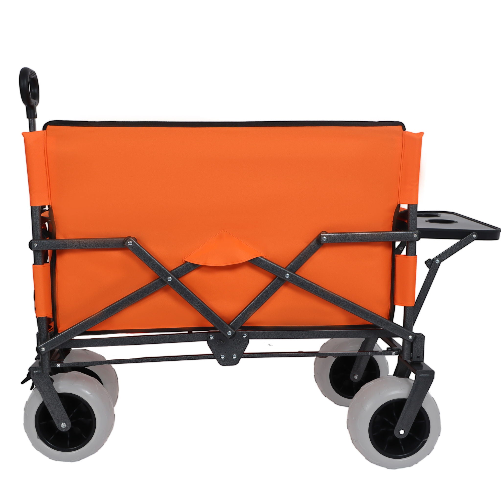 3 In 1 Folding Wagon With Bench Seat & Rear Mounted Tabletop - Orange