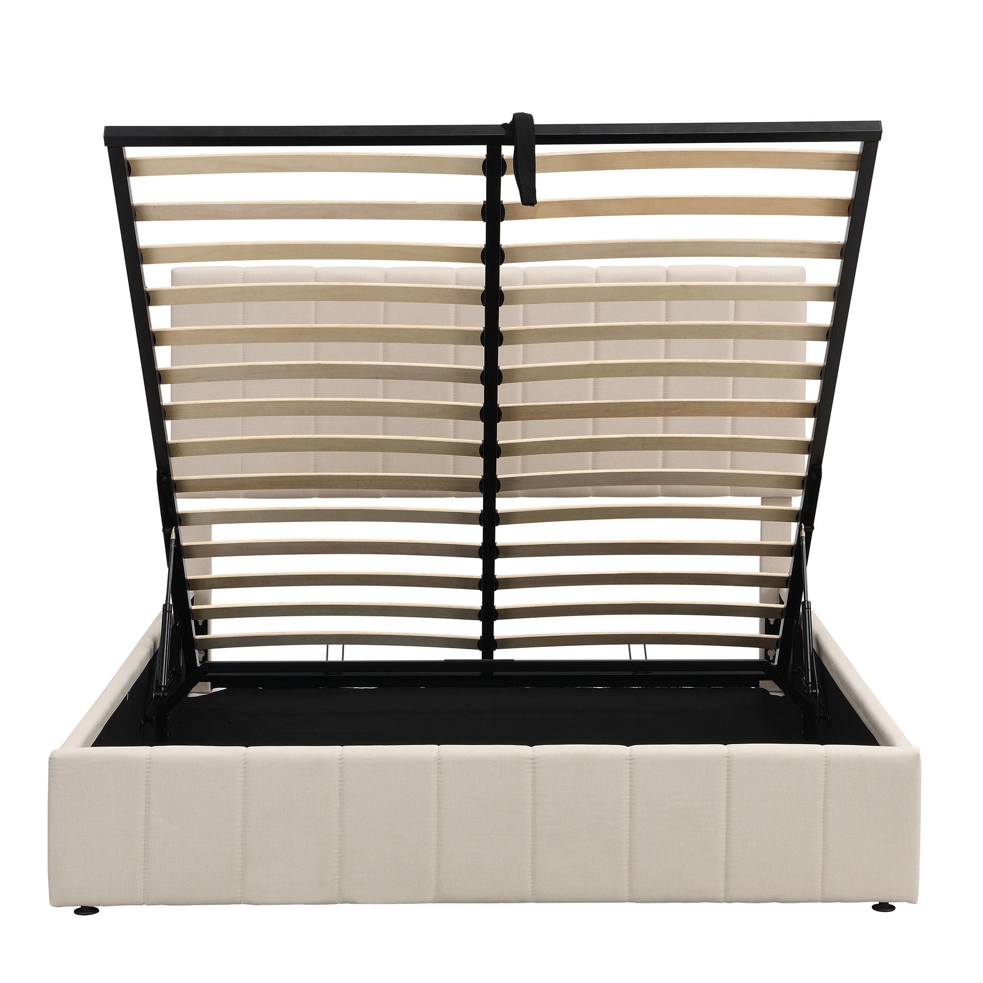 Elegant Upholstered Platform Bed With Hydraulic Storage System