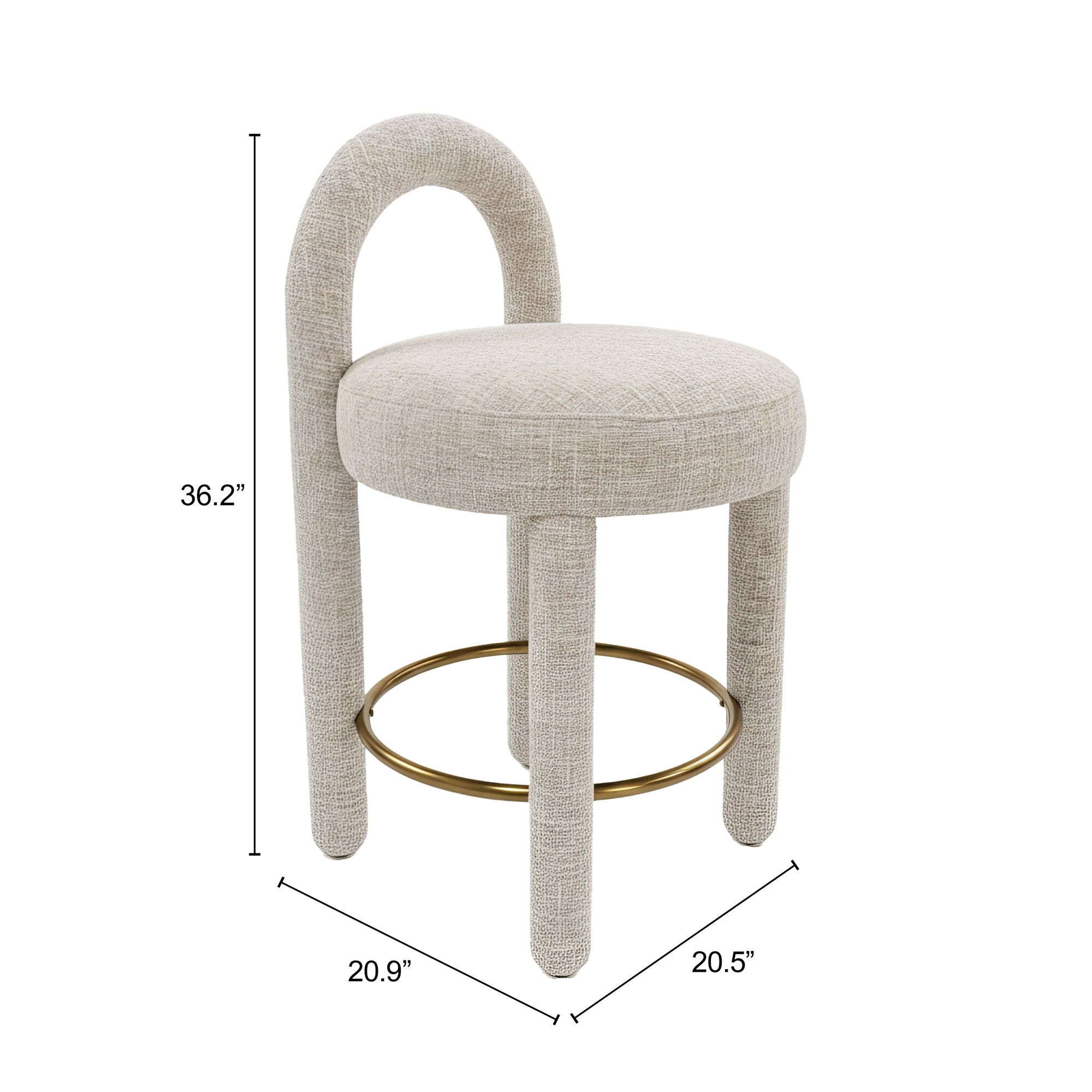 Curco - Counter Stool (Set of 2) - Gray