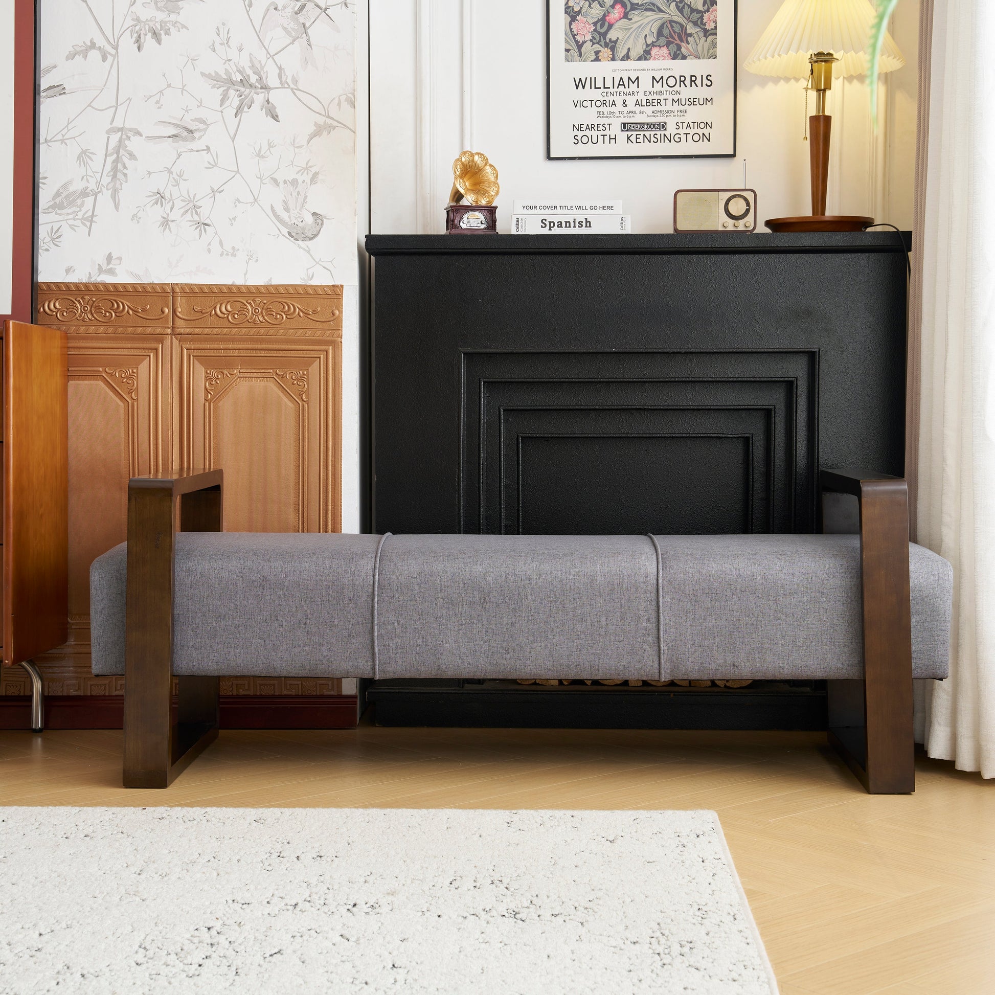 Sleek and Stylish Long - shaped Ottoman, Gray - Best Buy Furniture