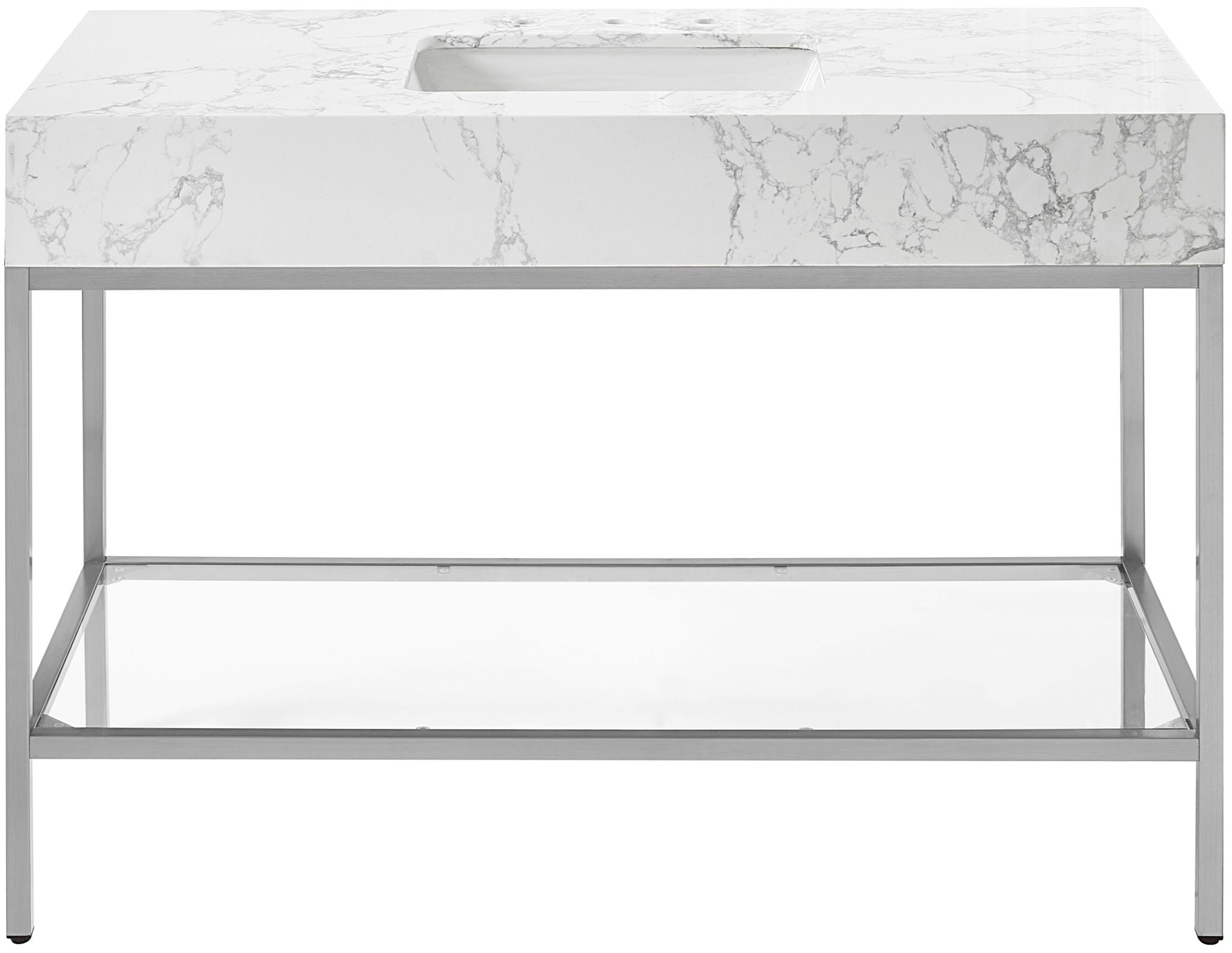 Marmo - Engineered Marble Bathroom Vanity With Chrome Base