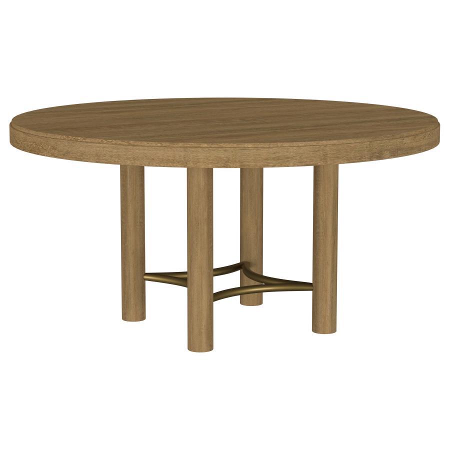 Arini - 60" Round Wood Dining Room Table - Sand Wash - Best Buy Furniture
