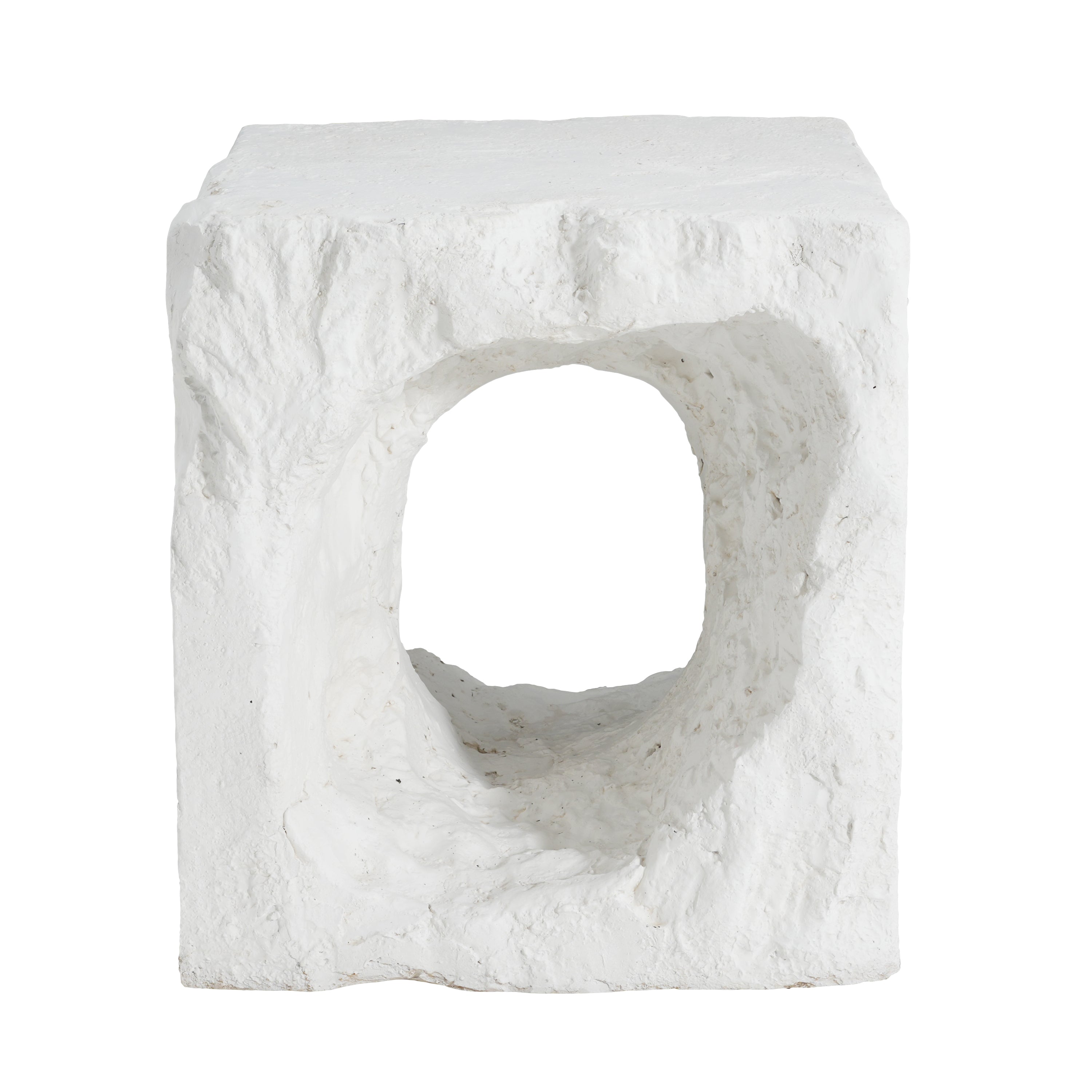 Lyra Outdoor Patio Karst Cave Inspired MGO Side Table White