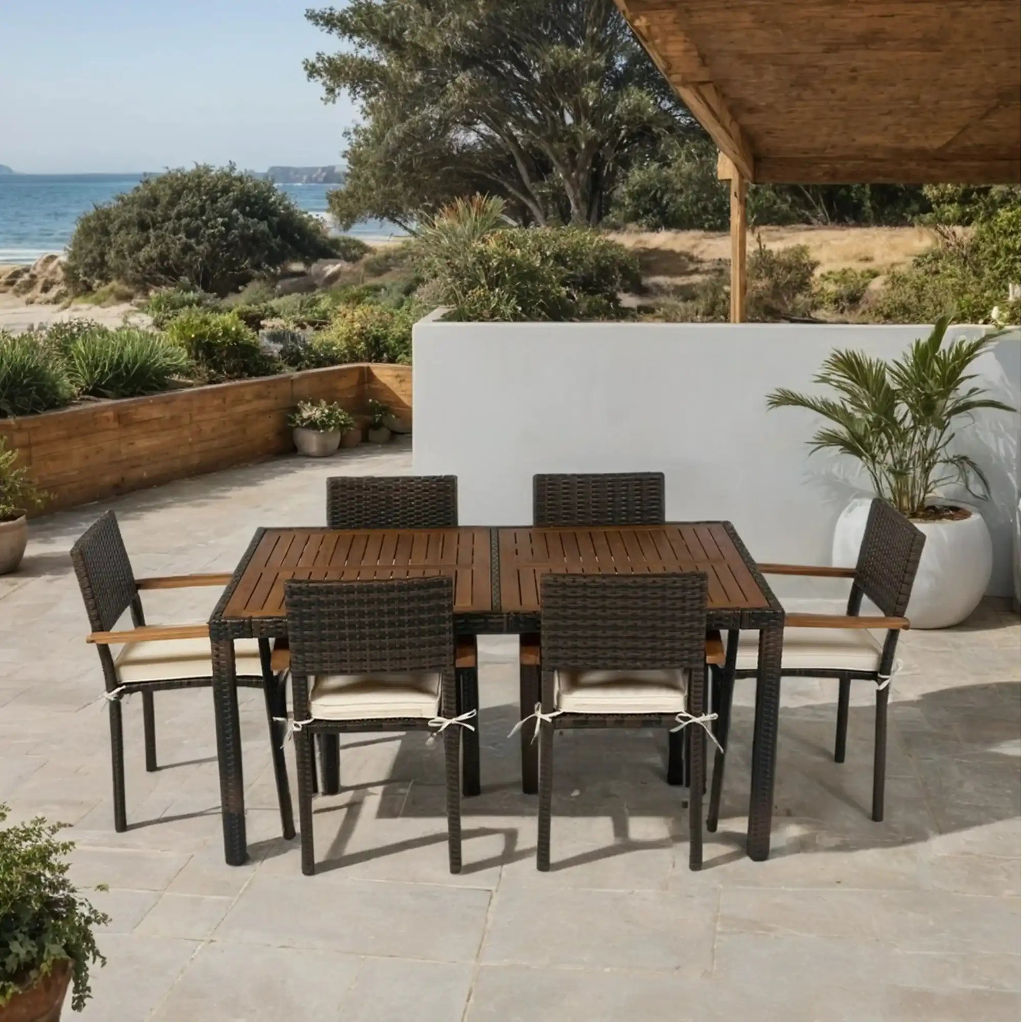 Capri Coast 7 Piece Outdoor Patio Dining Set