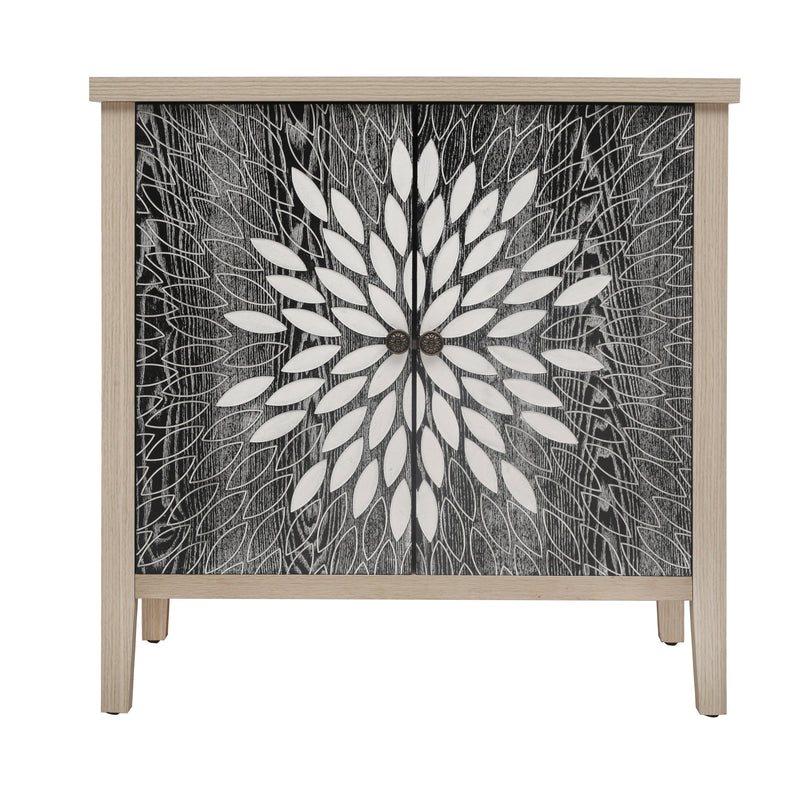 2-Door Carved Storage Cabinet with Adjustable Shelf - Best Buy Furniture