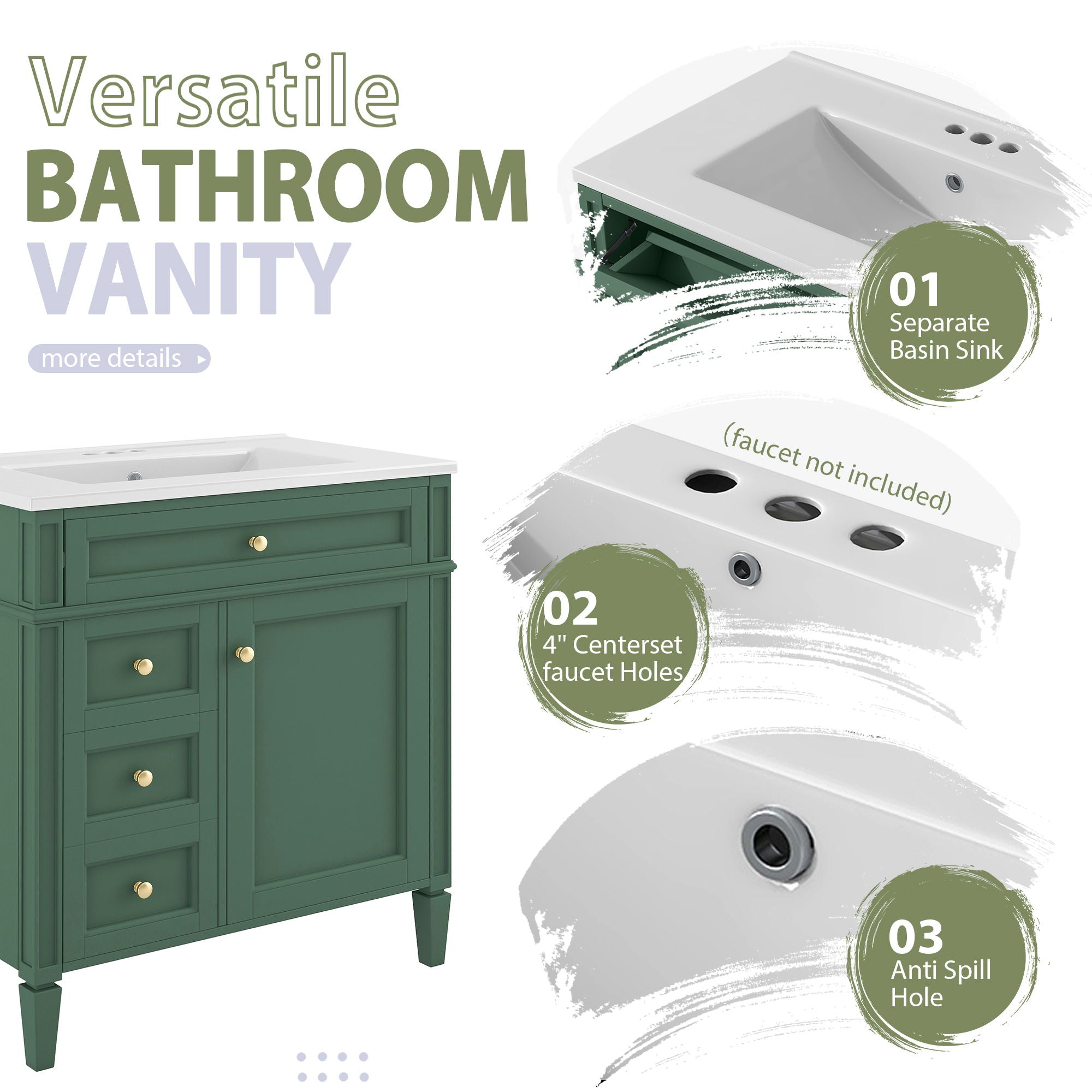 Bathroom Vanity With Medicine Cabinet, Royal Blue Mirror Cabinet, Modern Bathroom Storage Cabinet With 2 Soft Closing Doors And 4 Drawers