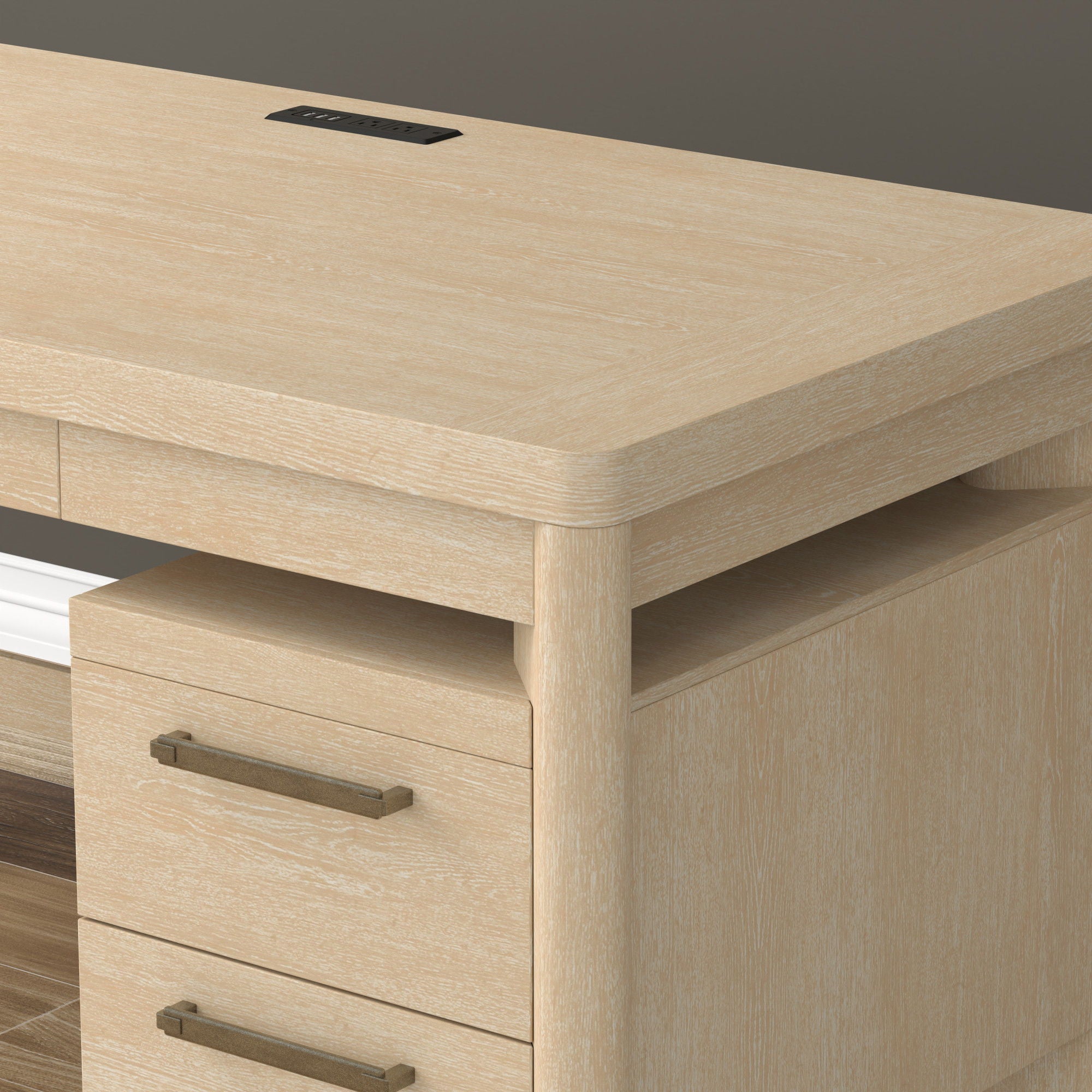Desk With Contemporary Style - Tan