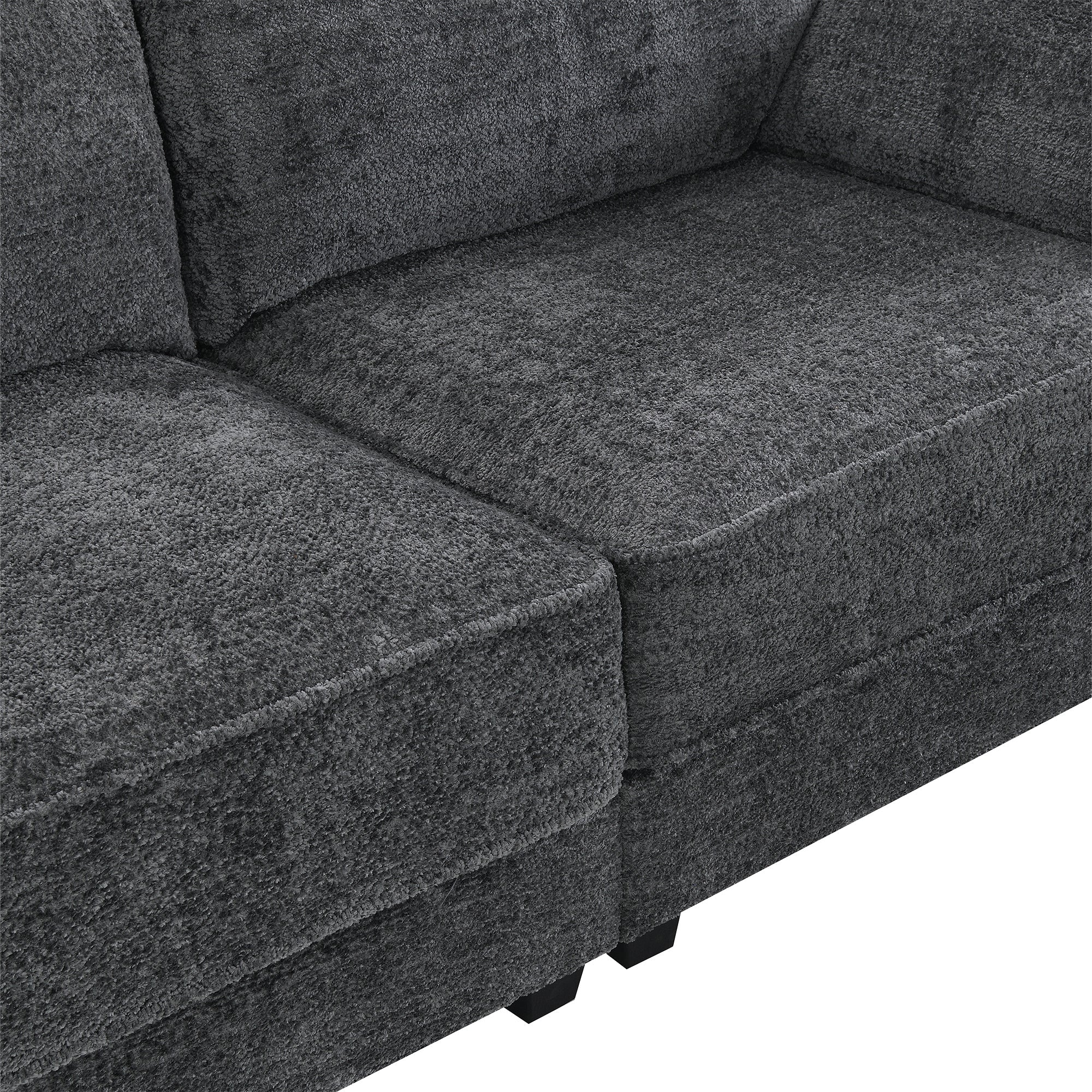 The Adelle Adaptable Gray Chenille Modular Sofa Bed