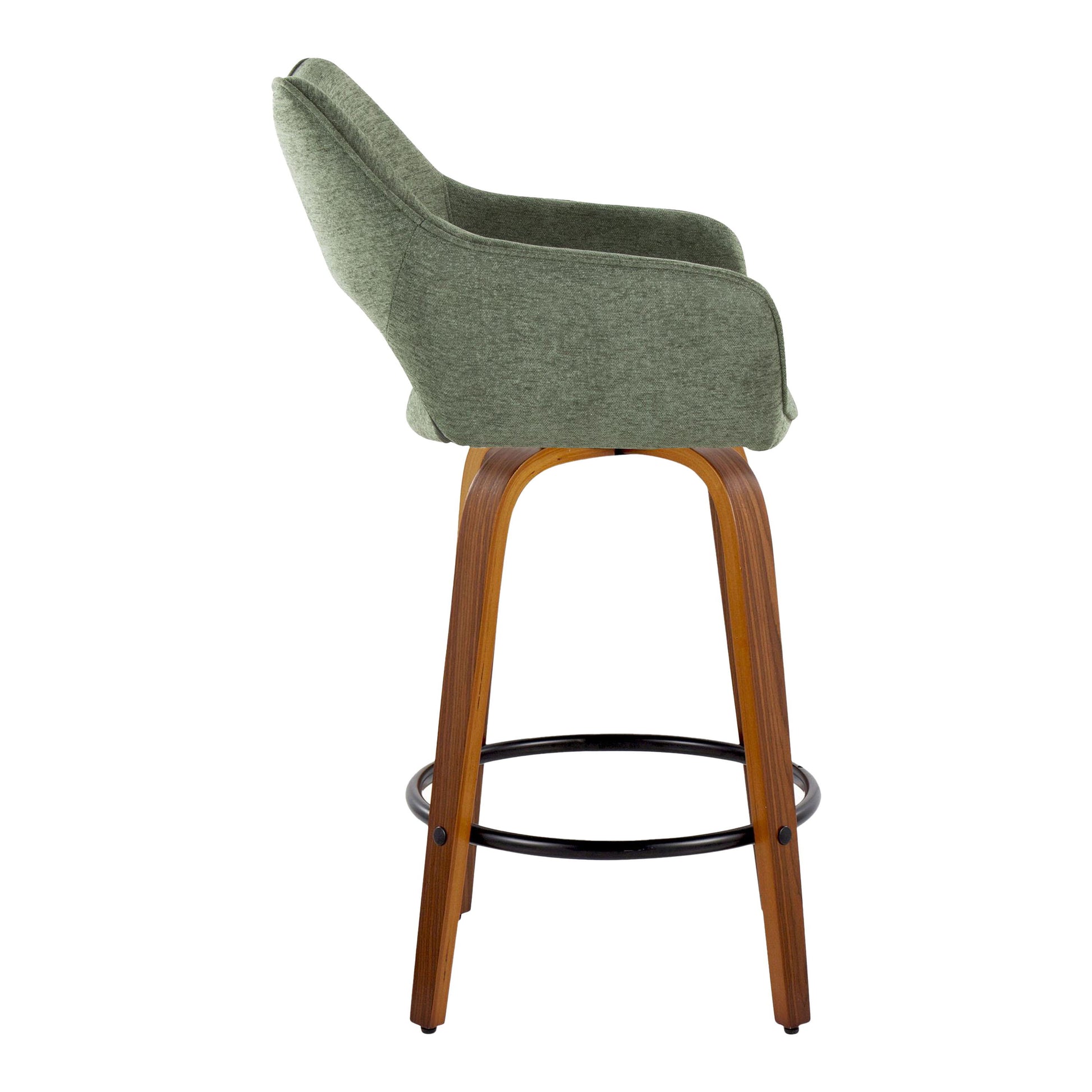 Mustang - Contemporary Fixed Height Counter Stool With Swivel With Round Footrest (Set of 2) - Best Buy Furniture