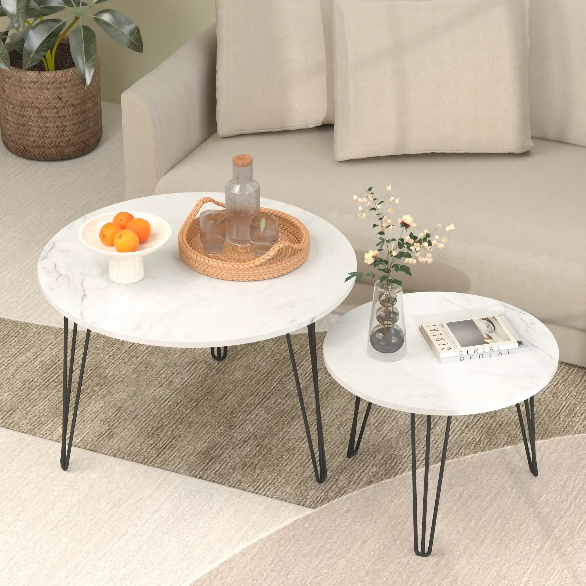 Fallon Modern Nesting Coffee Table Set of 2