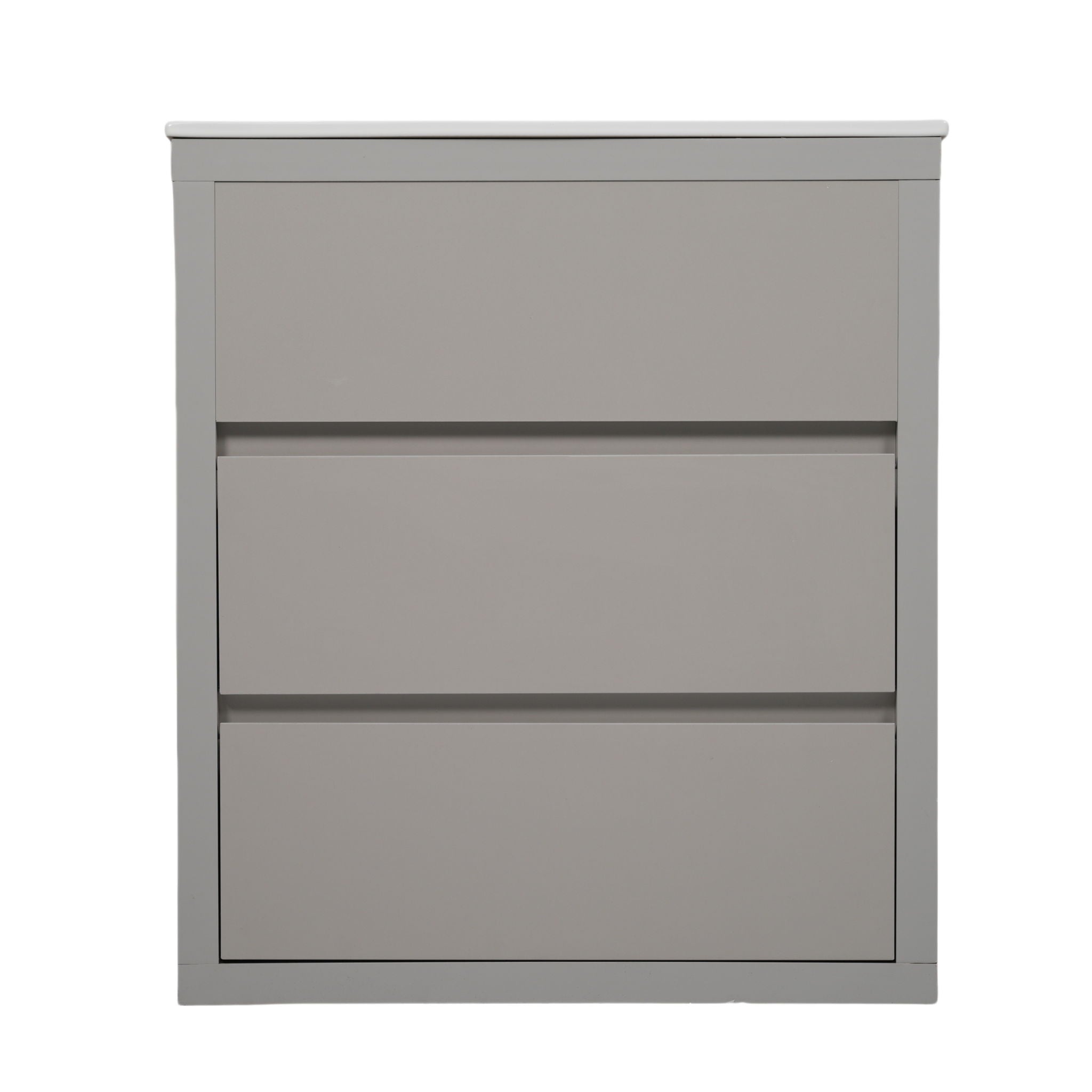 Freestanding Bathroom Vanity With Ceramic Sink, 2 Full Extension Drawers
