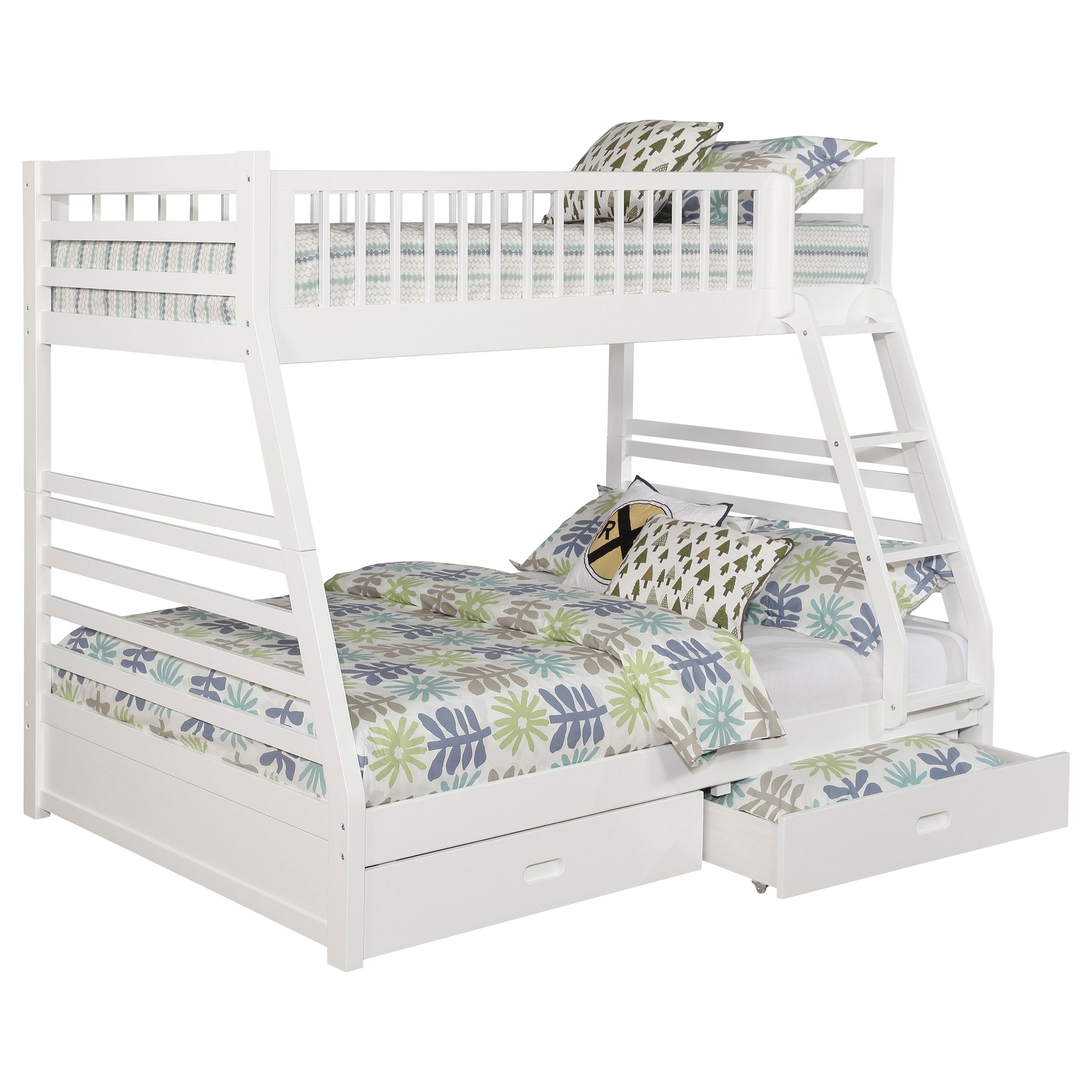 Ashton 2-drawer Wood Twin Over Full Bunk Bed White-CoasterEssence