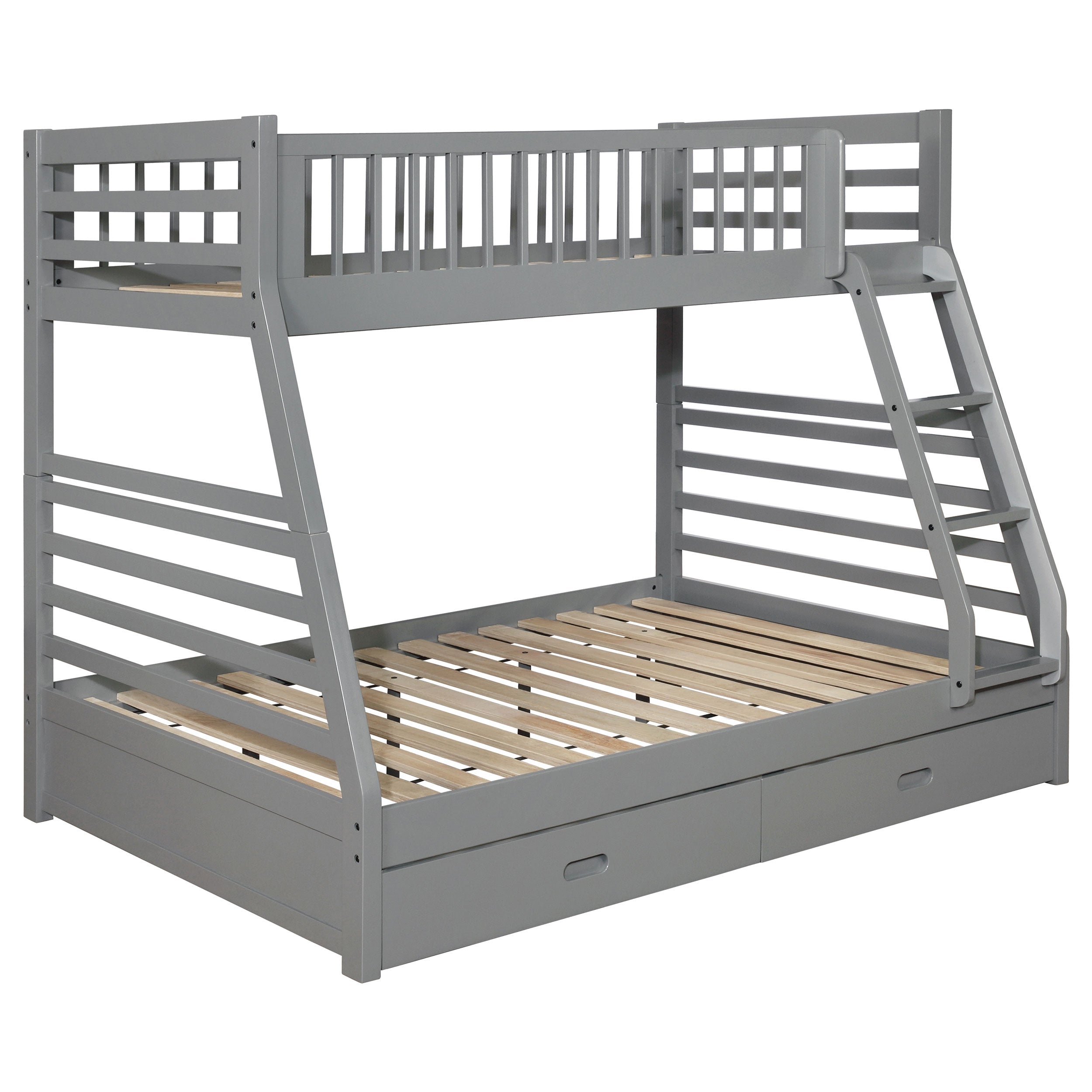 Ashton 2-drawer Wood Twin Over Full Bunk Bed Grey-CoasterEssence