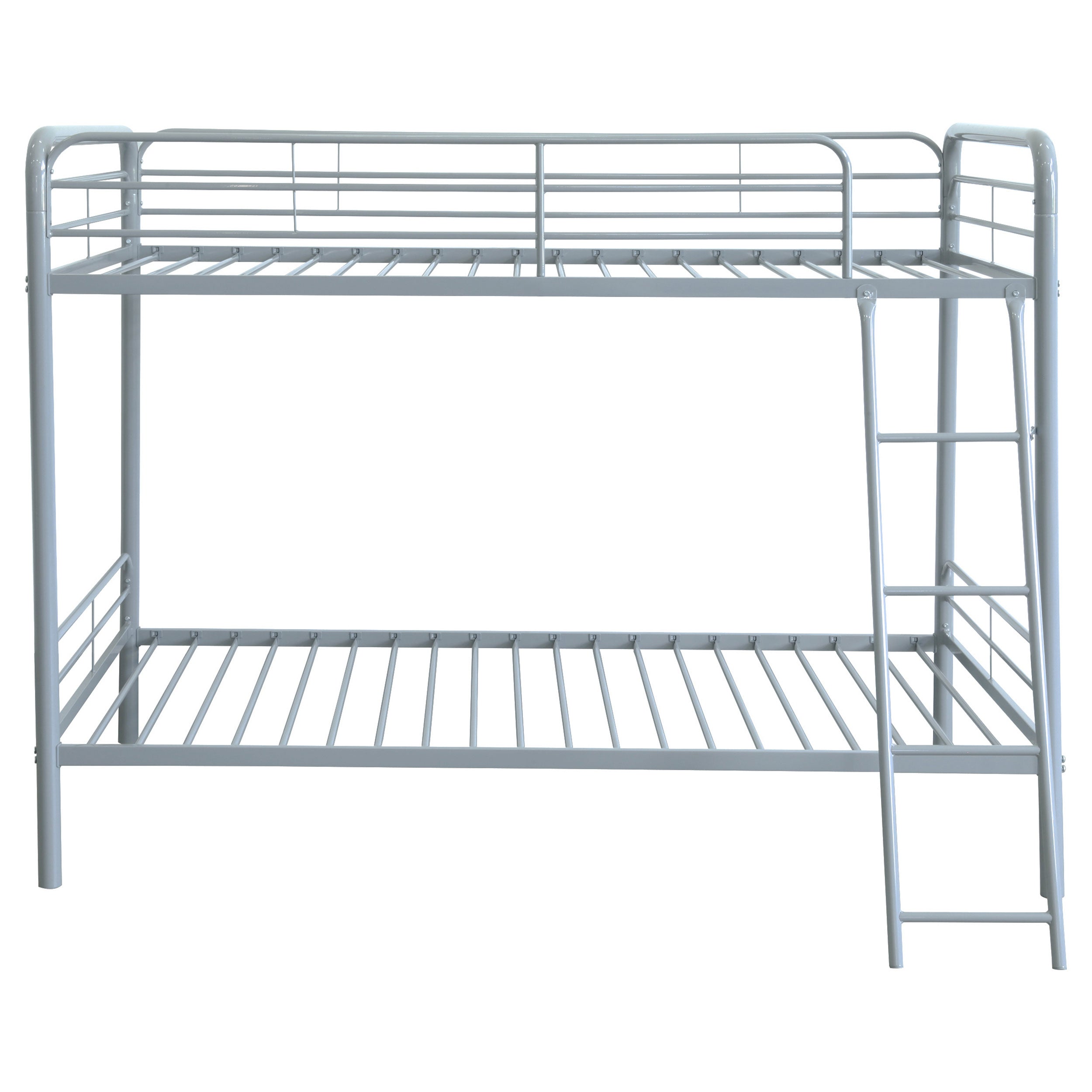 Carson Metal Twin Over Twin Bunk Bed Glossy Silver-