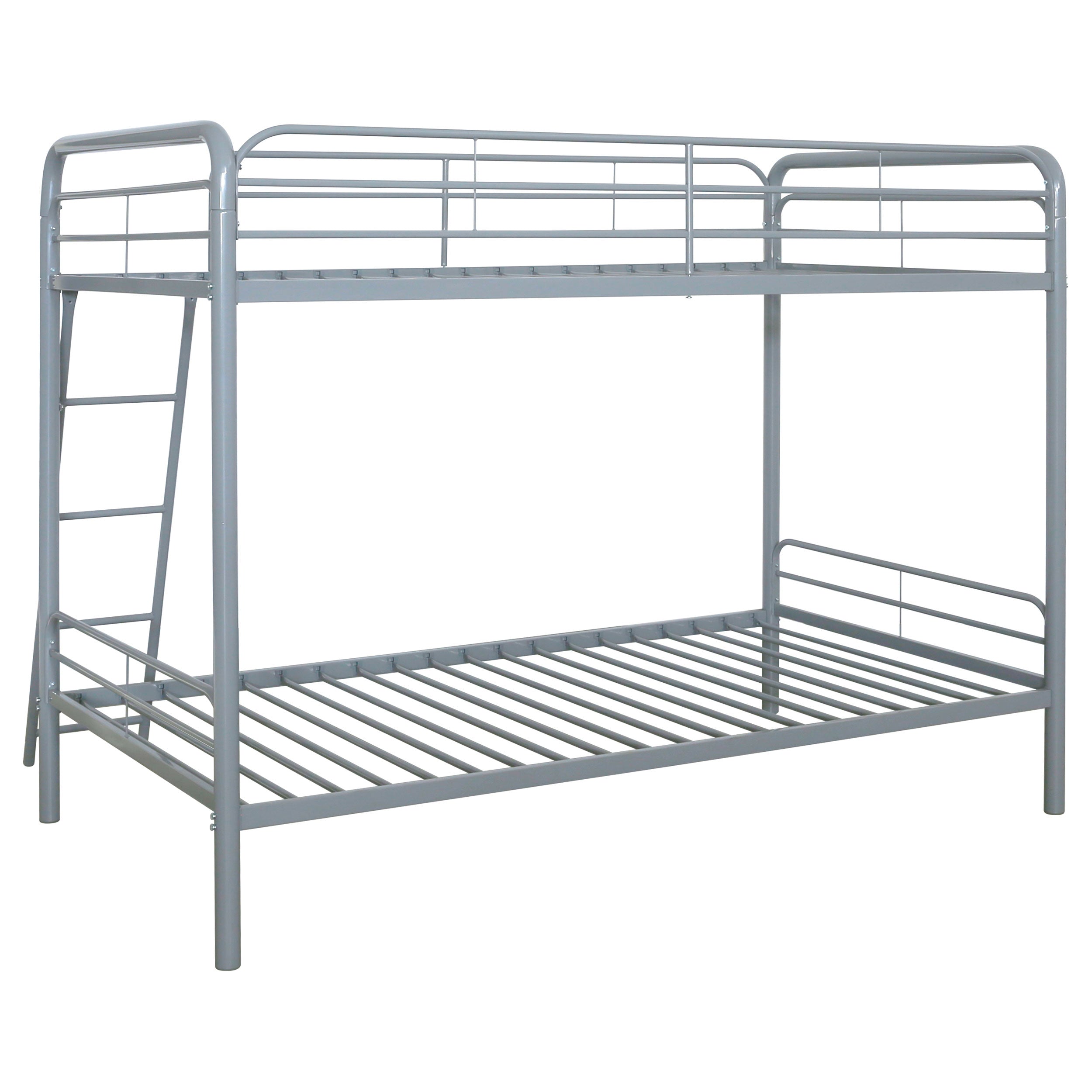 Carson Metal Twin Over Twin Bunk Bed Glossy Silver-