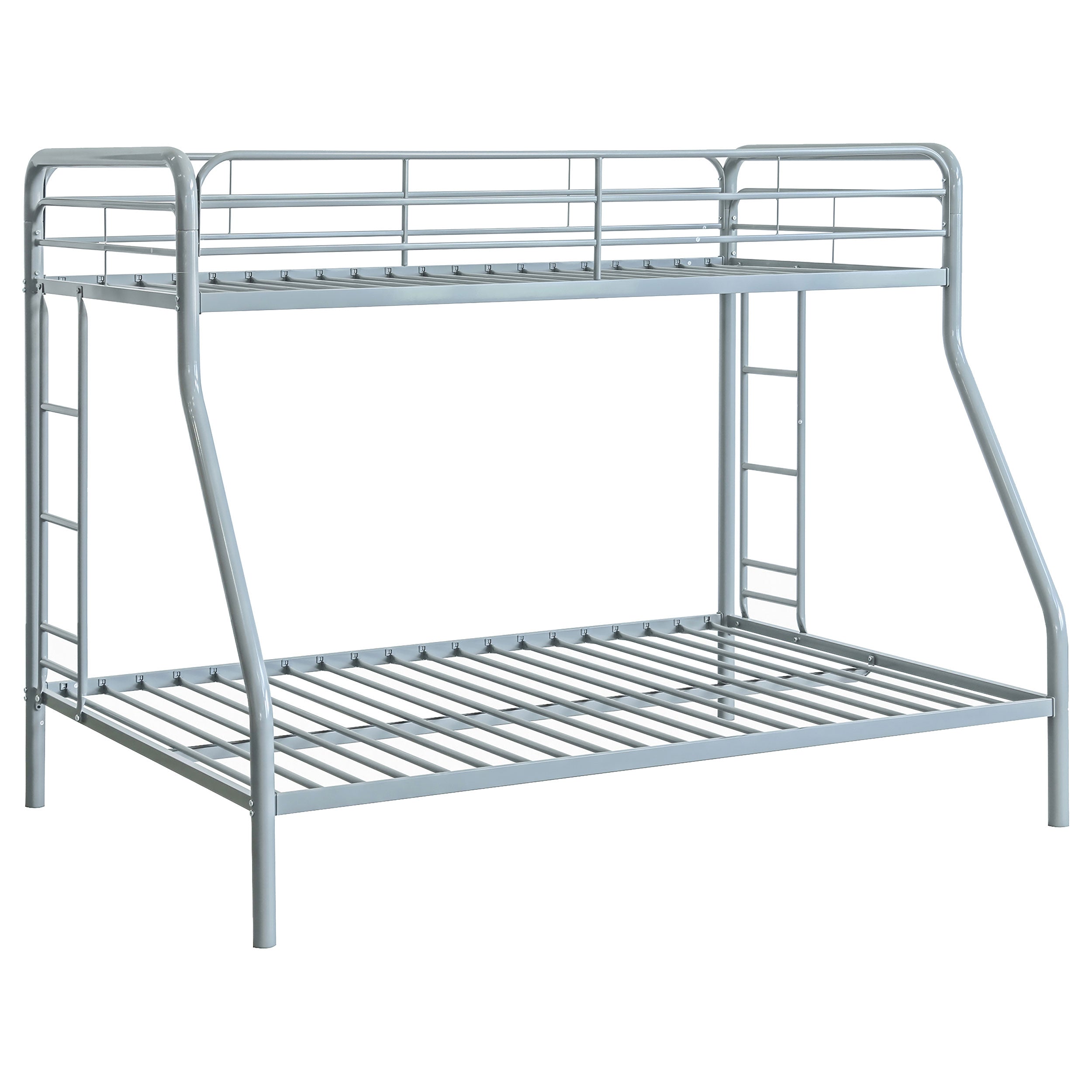 Carson Metal Twin Over Full Bunk Bed Glossy Silver-