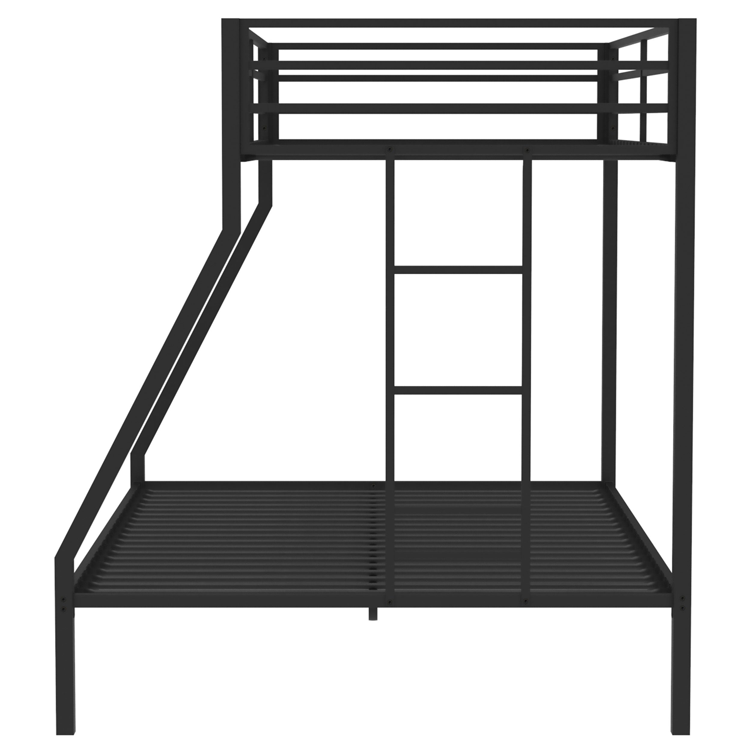 Alevera Metal Twin Over Full Bunk Bed with Ladder Black-