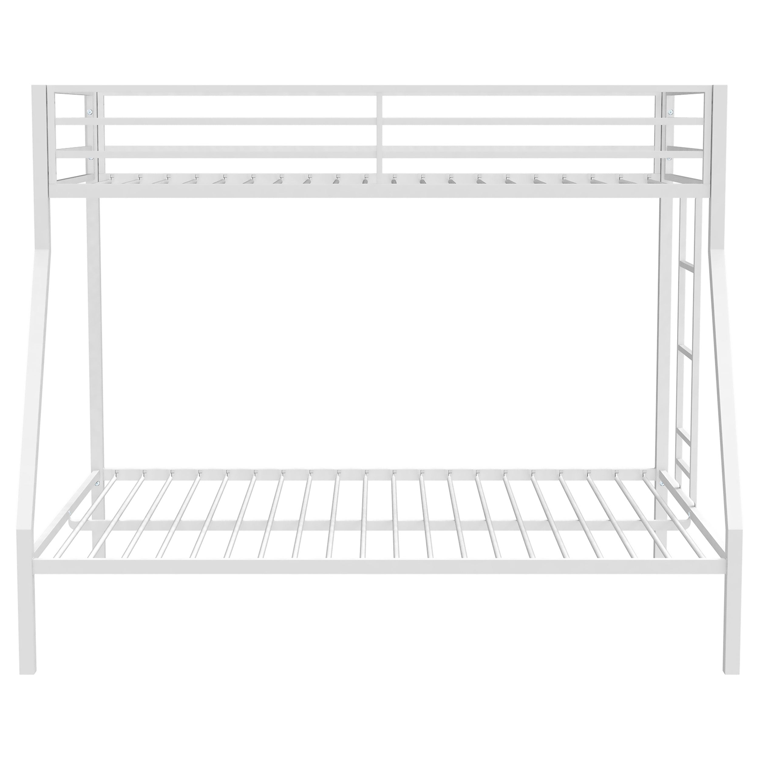 Alevera Metal Twin Over Full Bunk Bed with Ladder White-