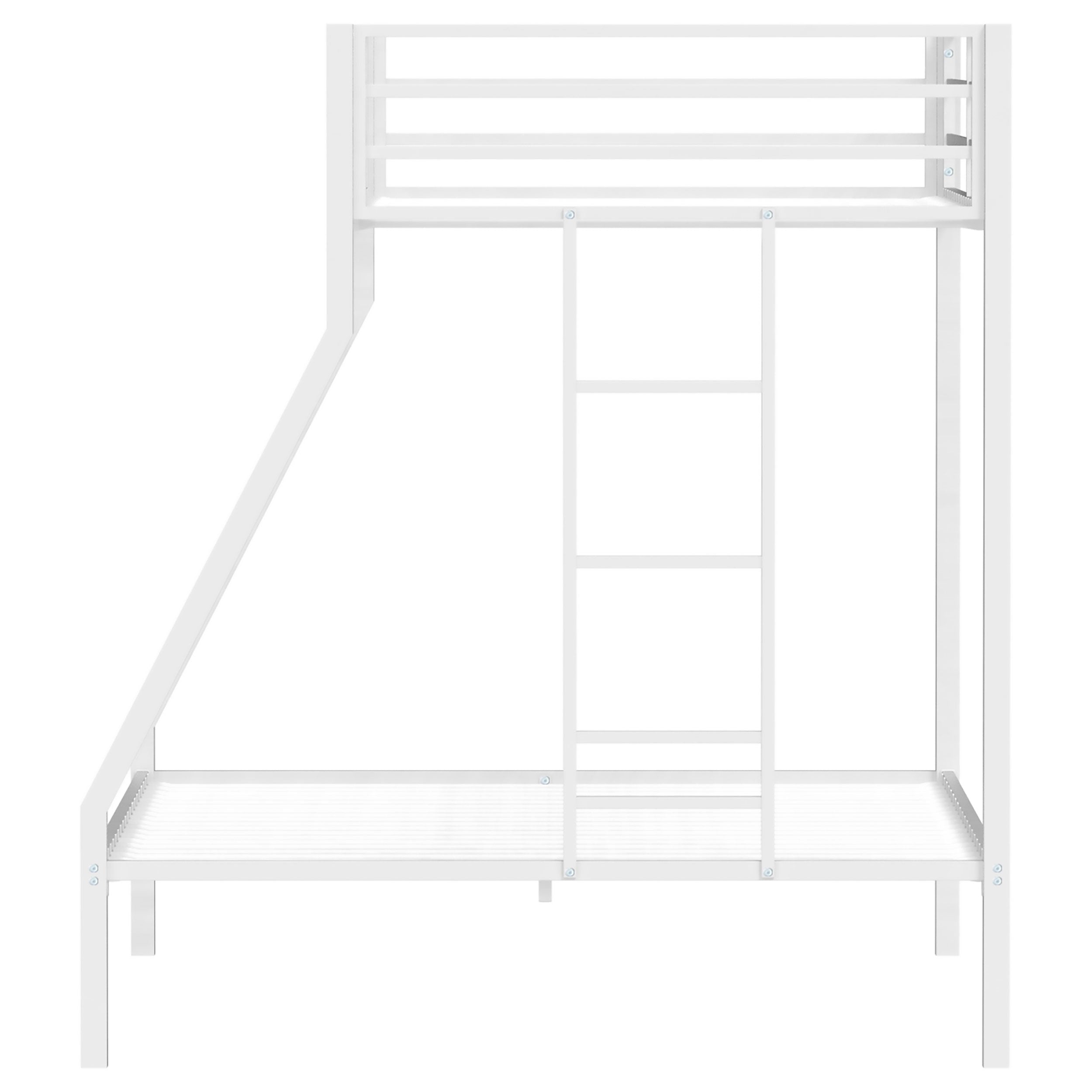 Alevera Metal Twin Over Full Bunk Bed with Ladder White-