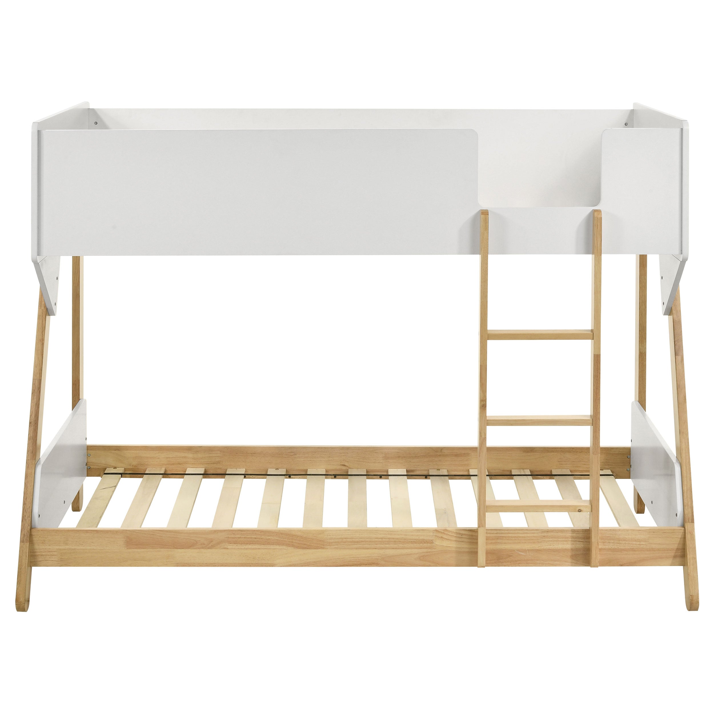 Wyatt Wood Twin Over Twin Bunk Bed White and Natural -