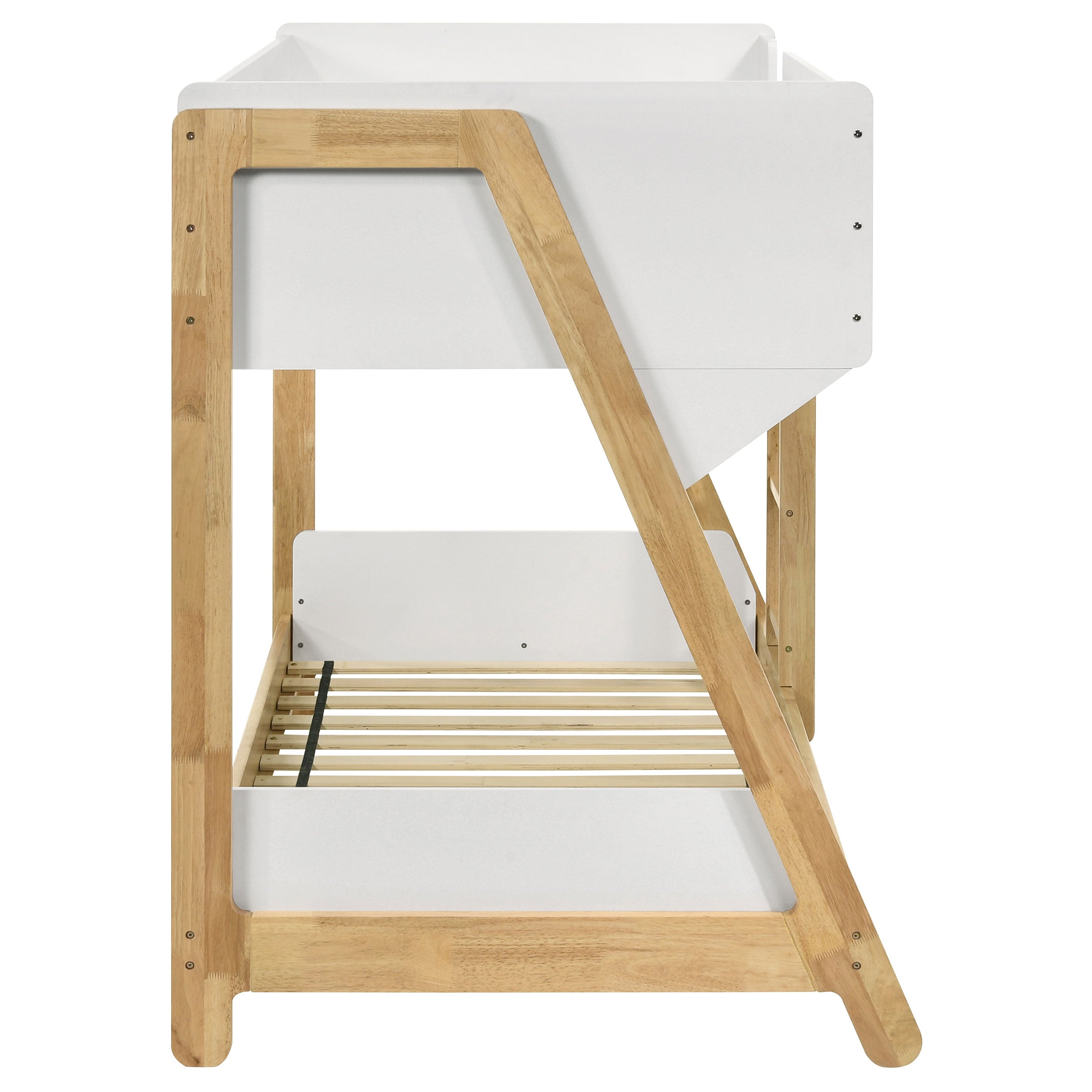 Wyatt Wood Twin Over Twin Bunk Bed White and Natural -