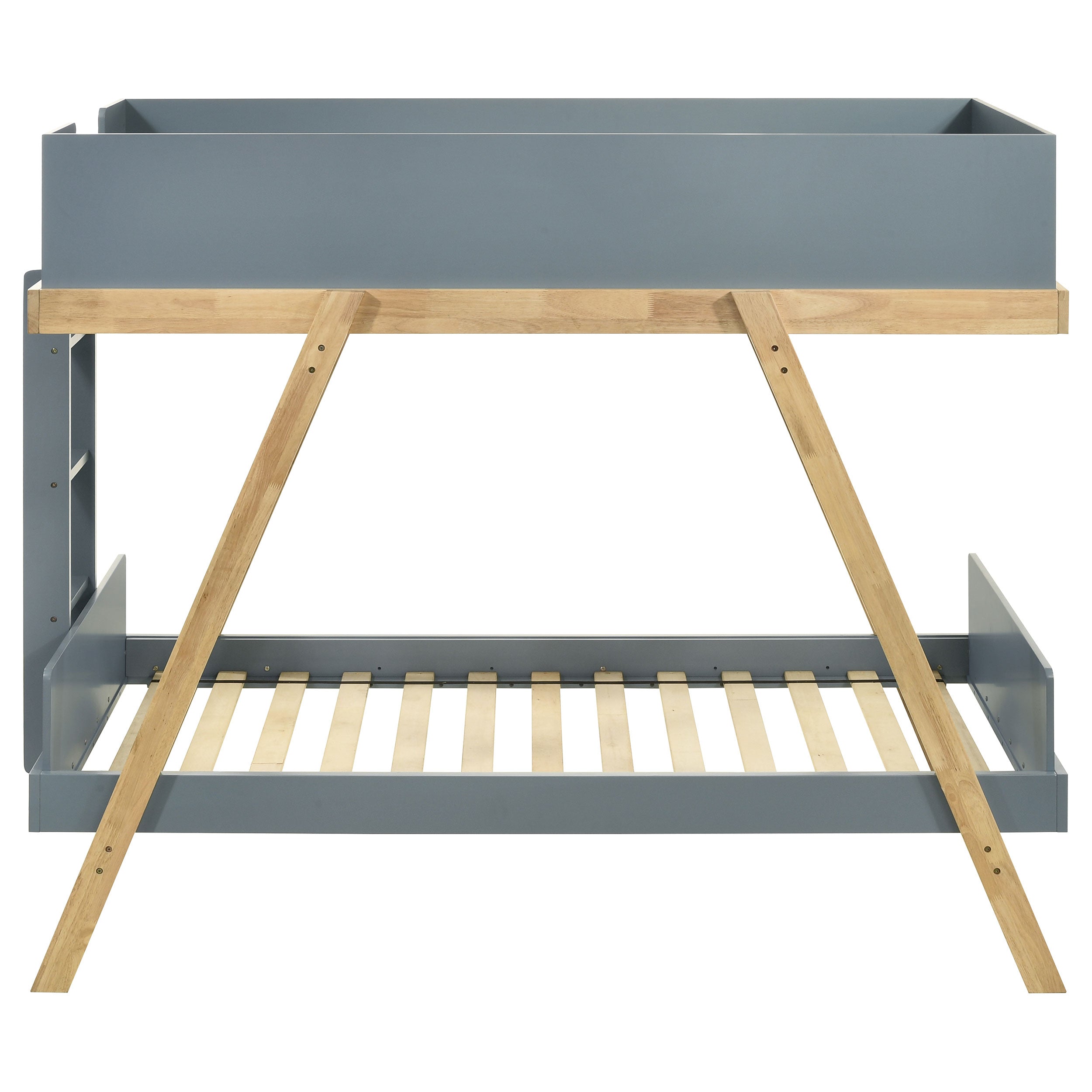 Frankie Wood Twin Over Twin Bunk Bed Blue and Natural-