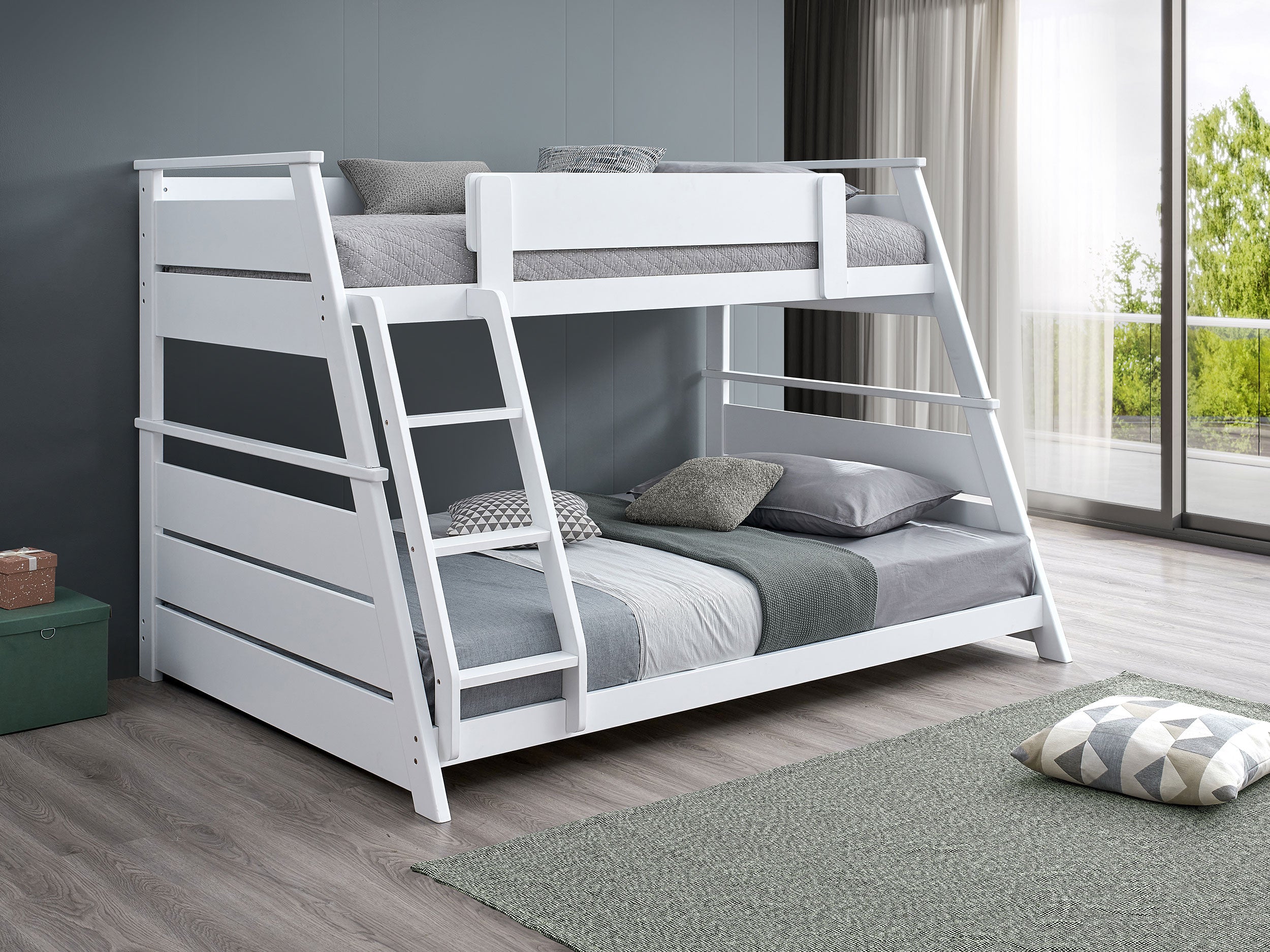 Holden Wood Veneer Twin Over Full Bunk Bed White-