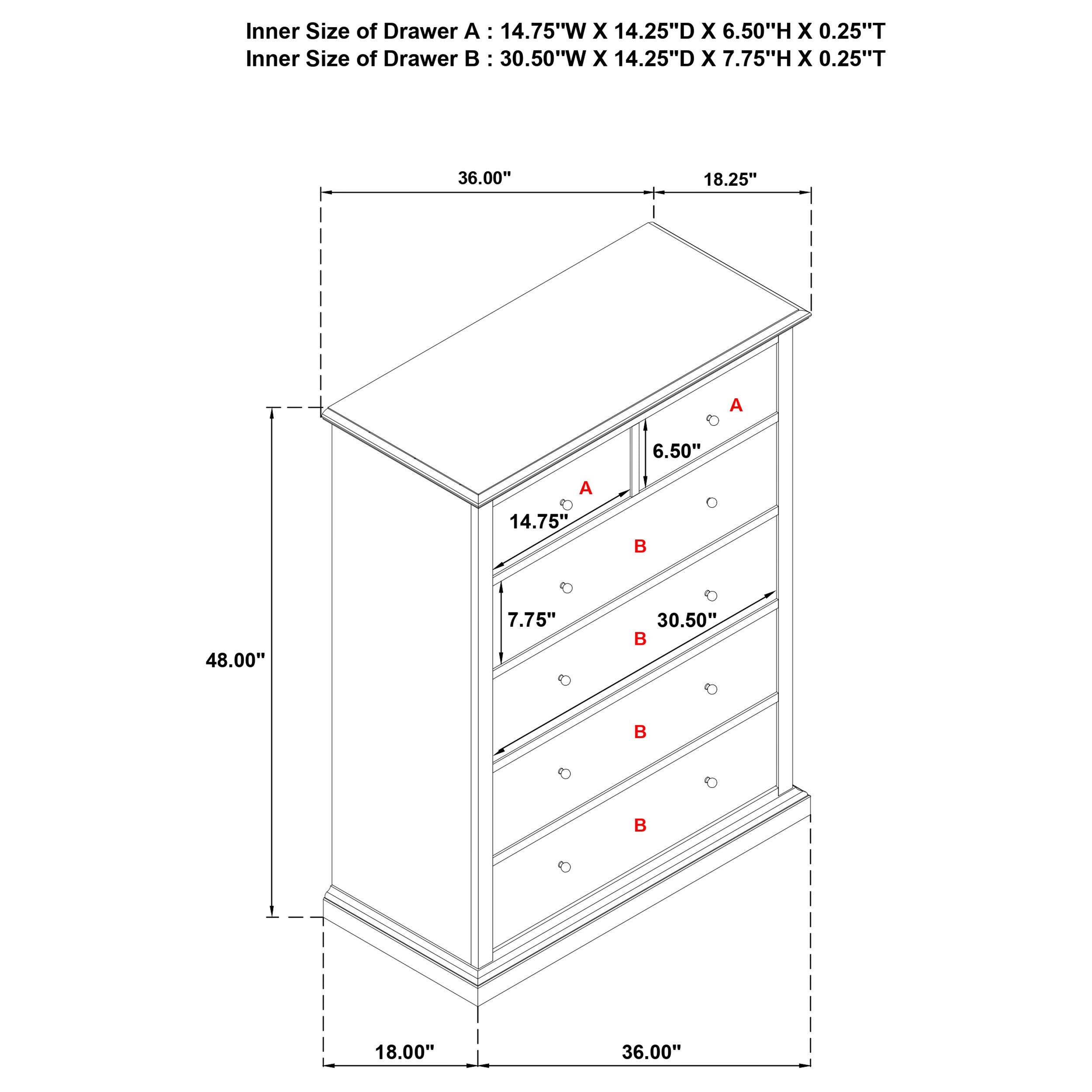 Sumerlin 6-drawer Bedroom Chest of Drawers Black-