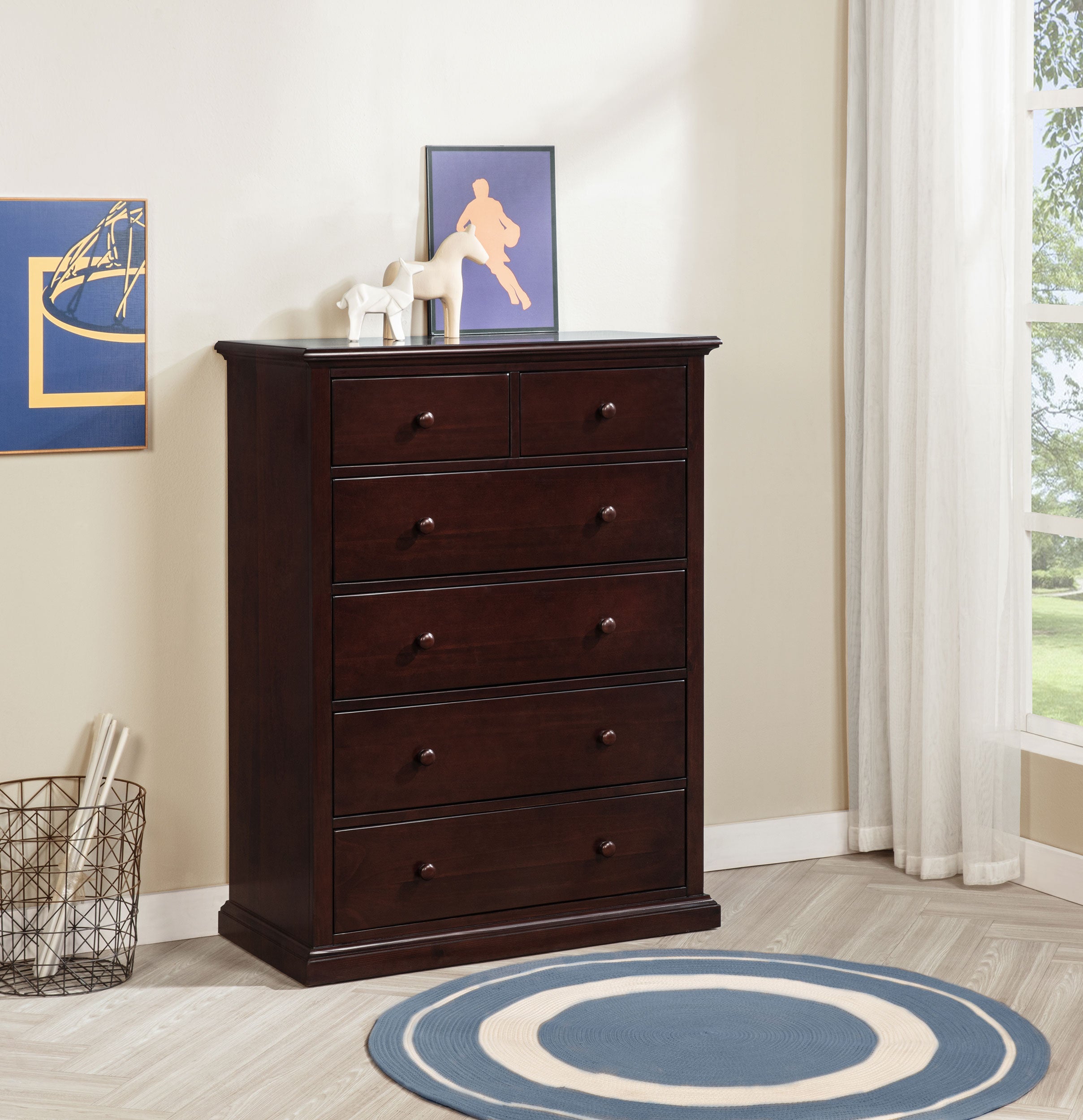 Sumerlin 6-drawer Bedroom Chest of Drawers Cappuccino-