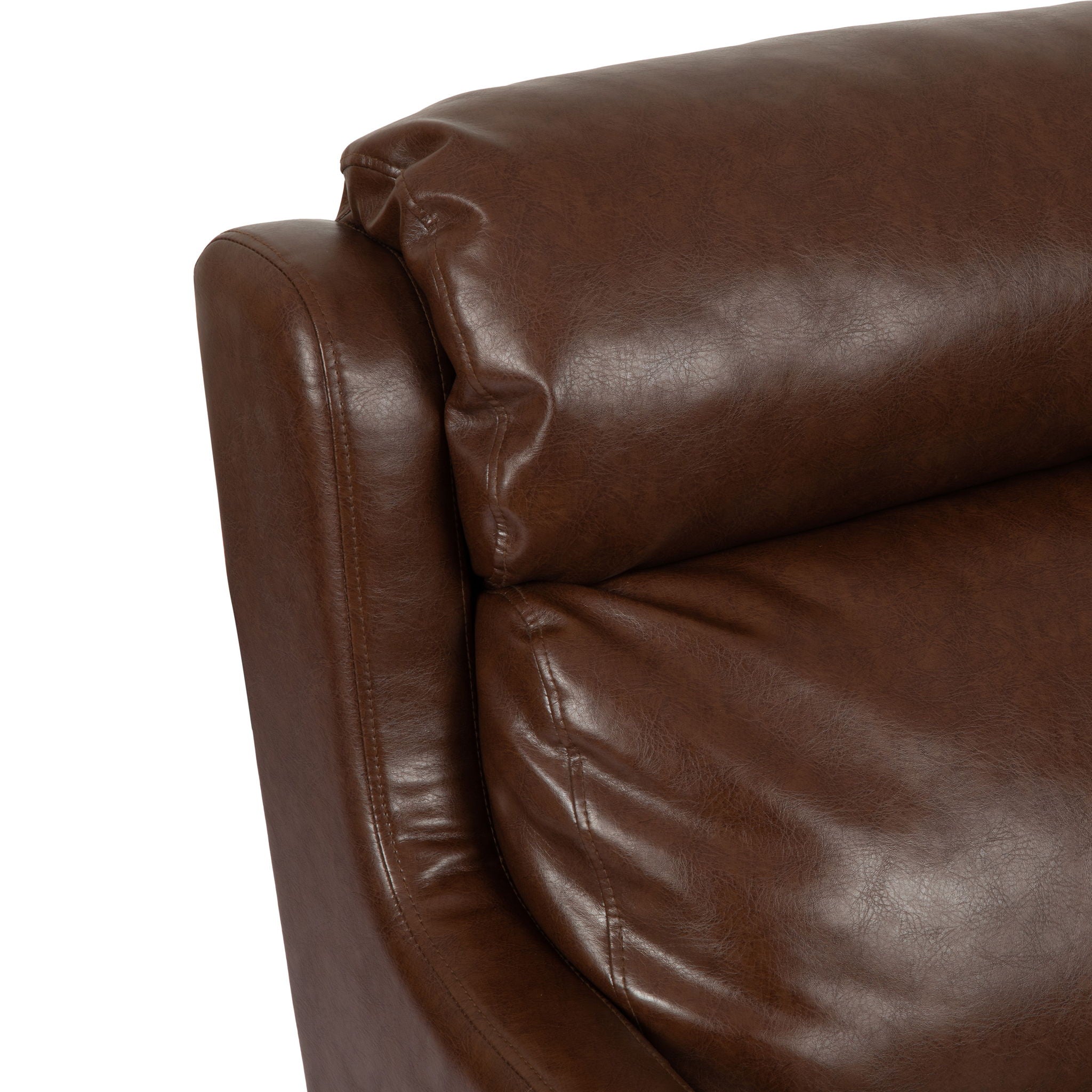 Contemporary Club Chair With Upholstered Fabric And Rubberwood Legs