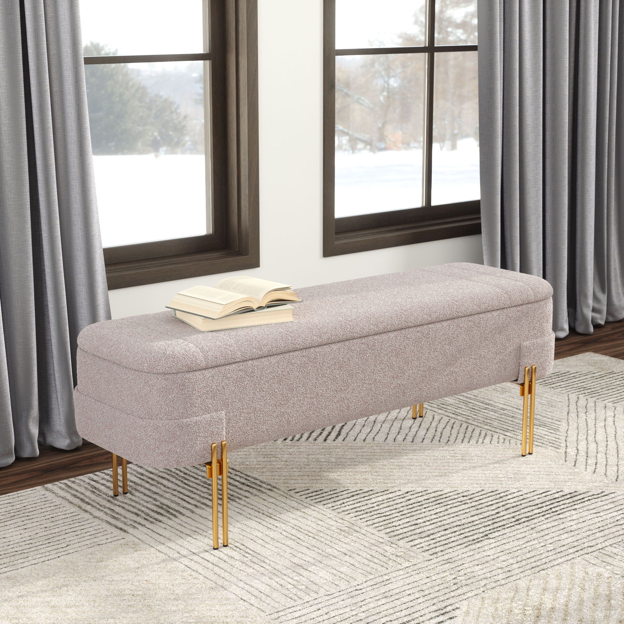 Lebreton - Storage Bench - Oatmeal Beige