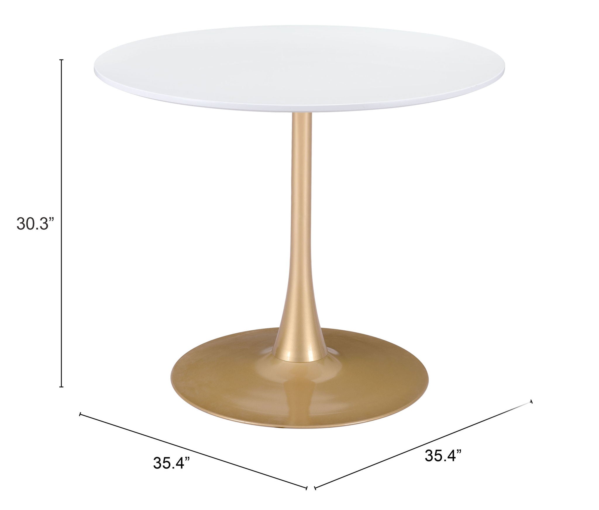 Opus - Dining Table - White / Gold