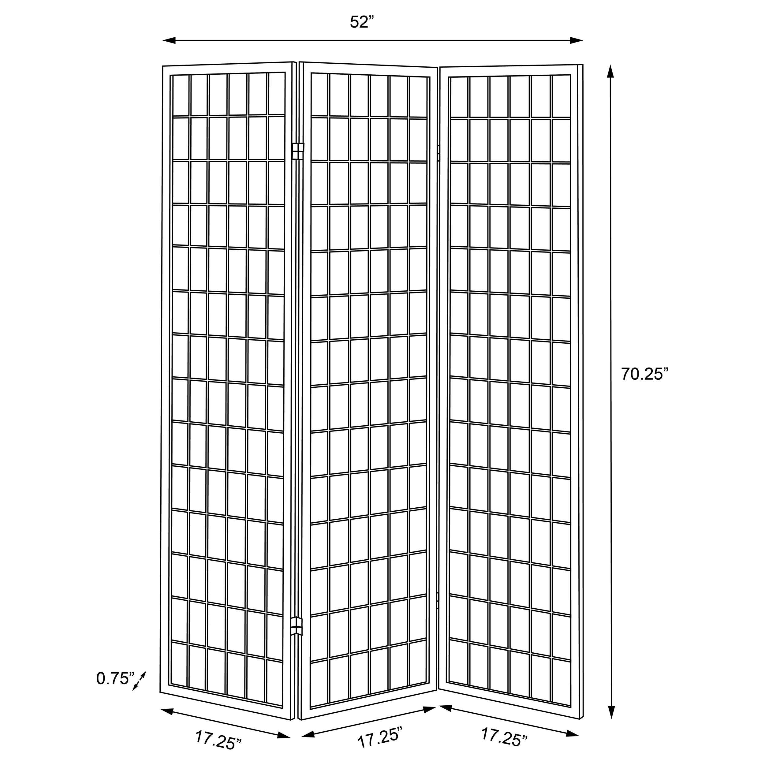 Carrie 3-Panel Room Divider Folding Shoji Screen Natural-CoasterEveryday