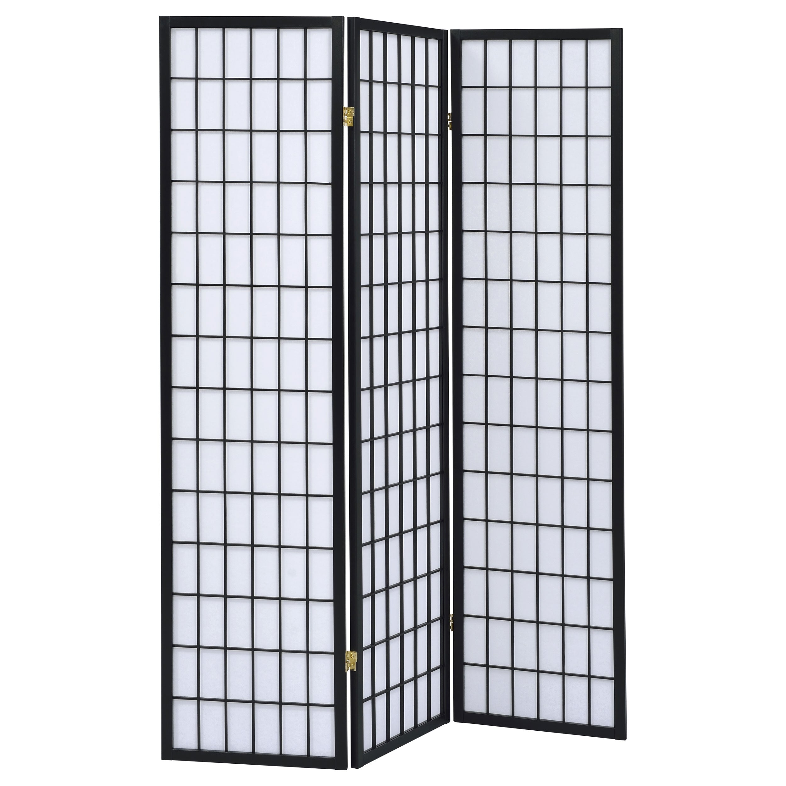Carrie 3-Panel Room Divider Folding Shoji Screen Black-CoasterEveryday