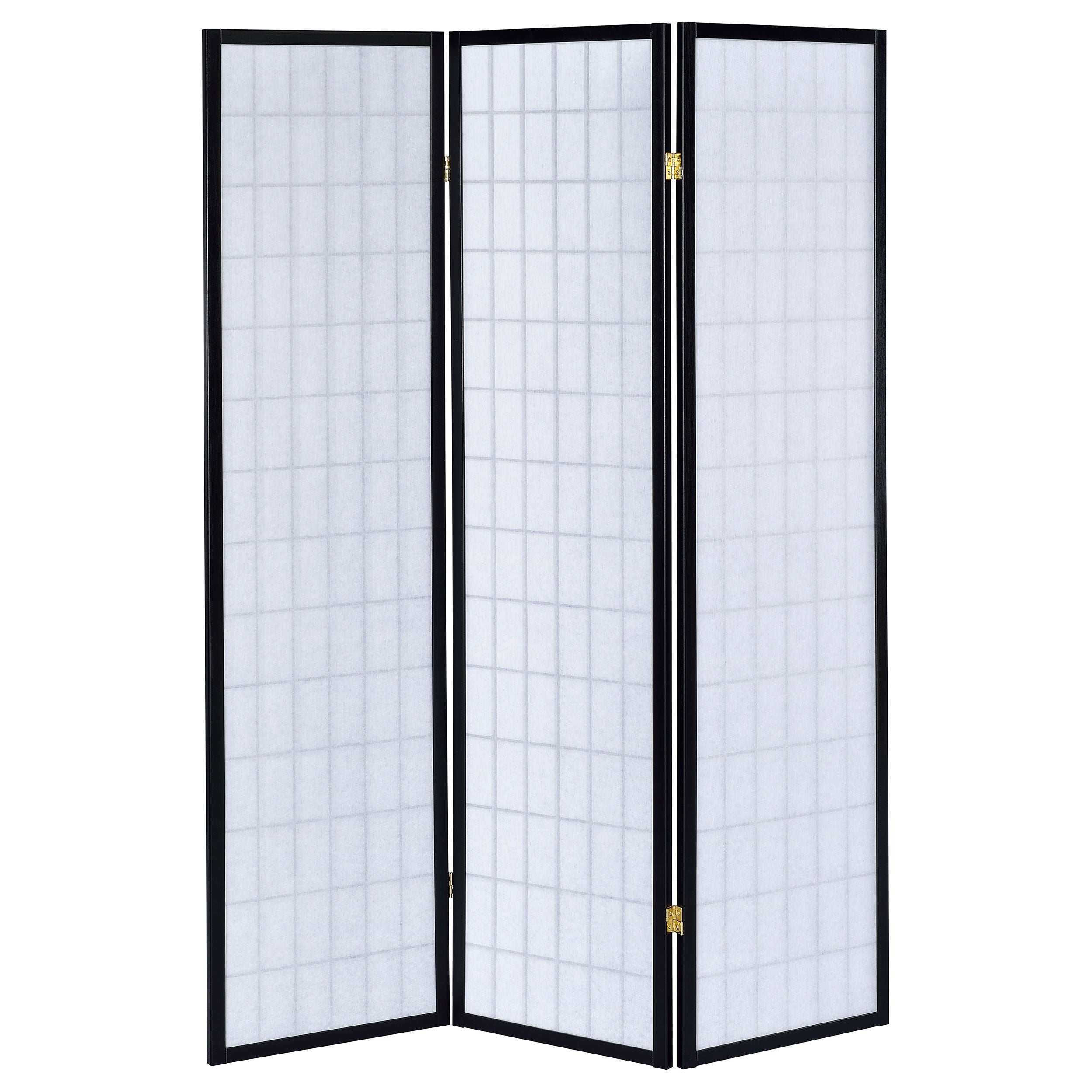 Carrie 3-Panel Room Divider Folding Shoji Screen Black-CoasterEveryday