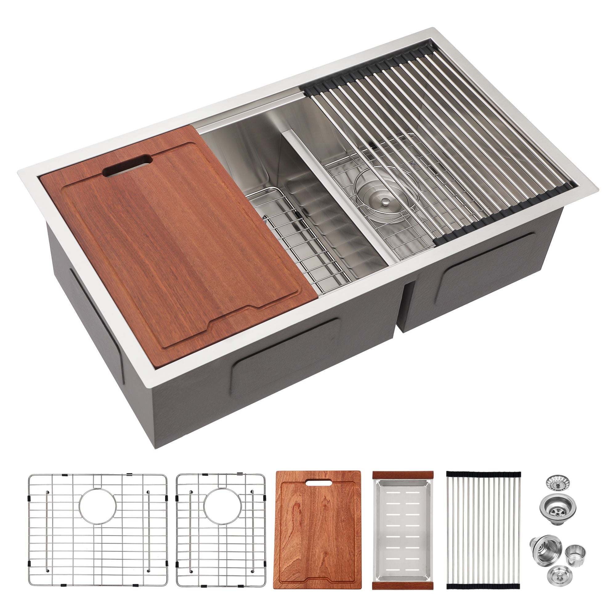 Stainless Steel Undermount Kitchen Sink With Double Bowl