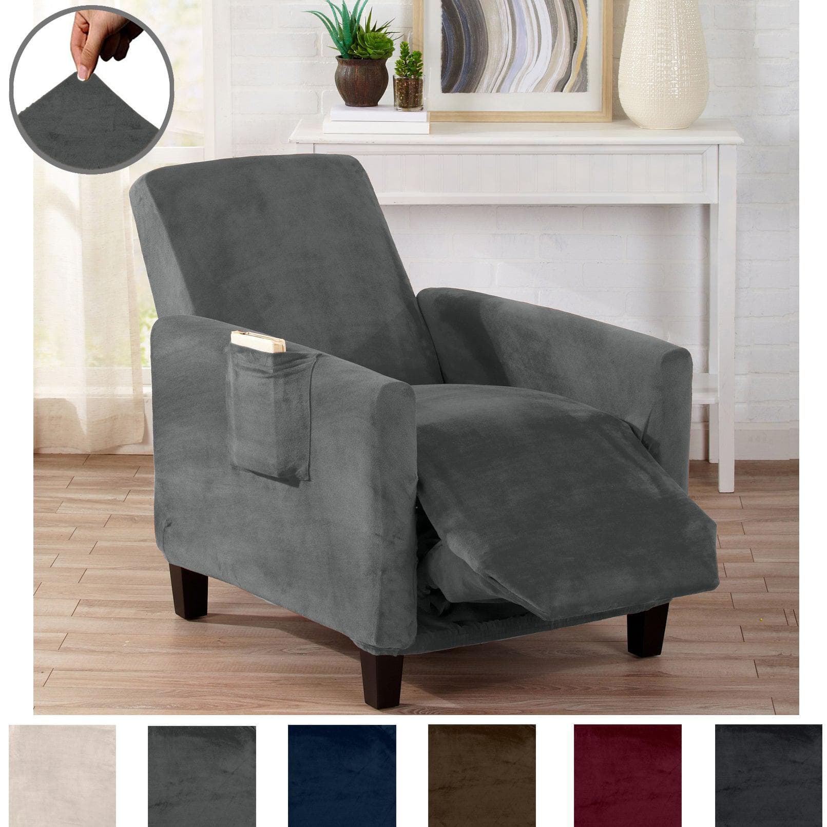 Velvet Stretch Slipcover - Gale Collection - Best Buy Furniture