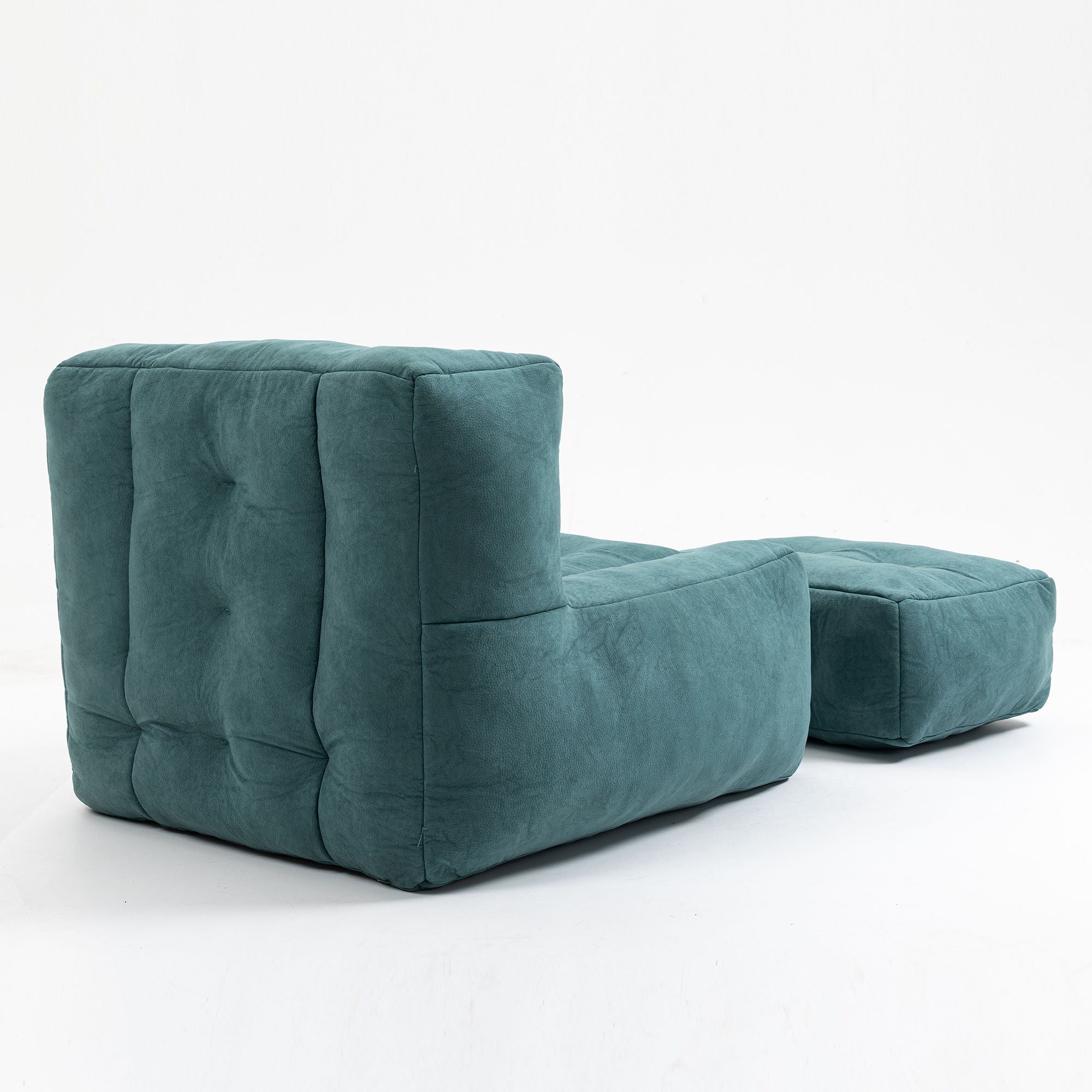 Modern Indoor Fluffy Bean Bag Chair With Memory Foam And Ottoman, Super Soft