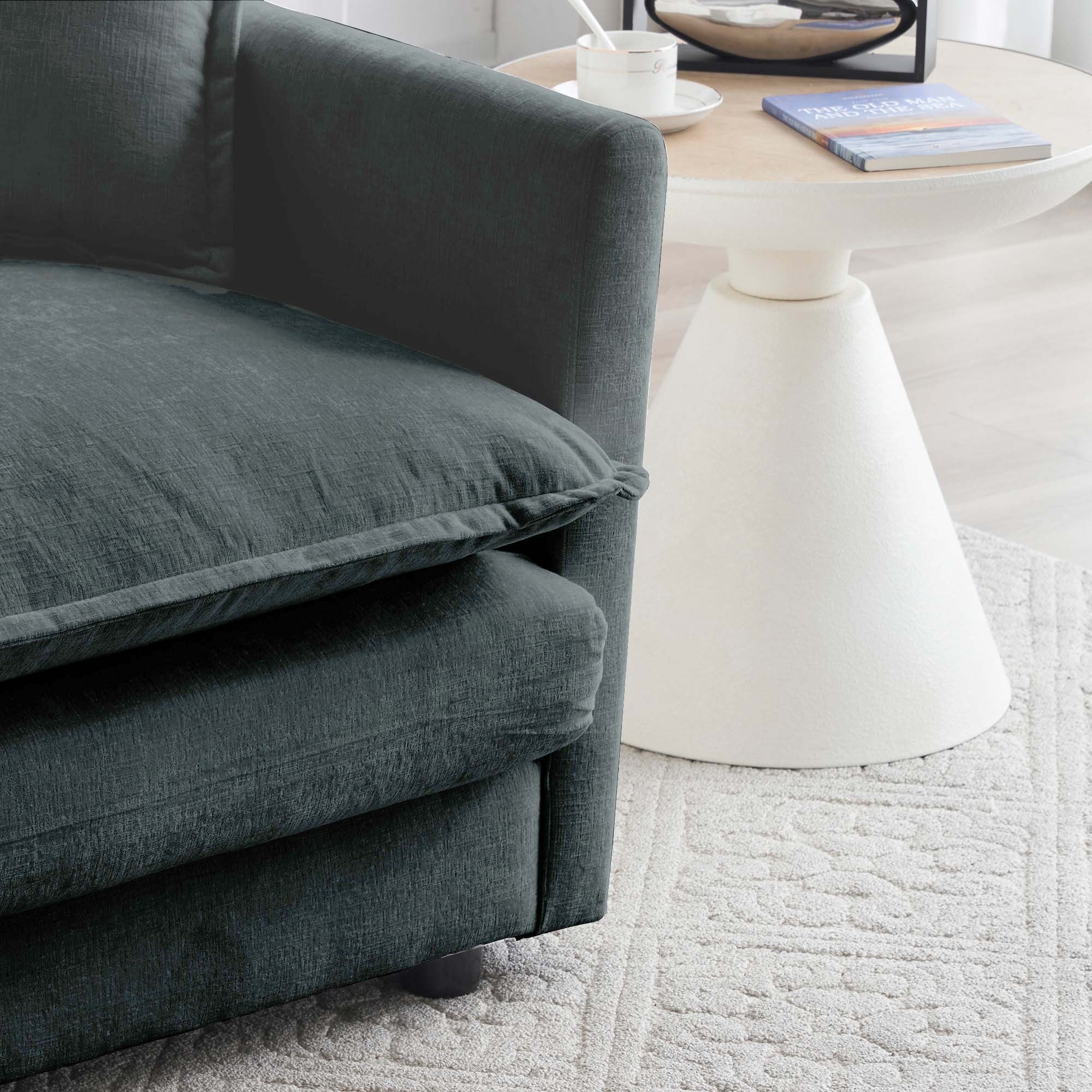 Comfy Deep Single Seat Sofa Upholstered Reading Armchair