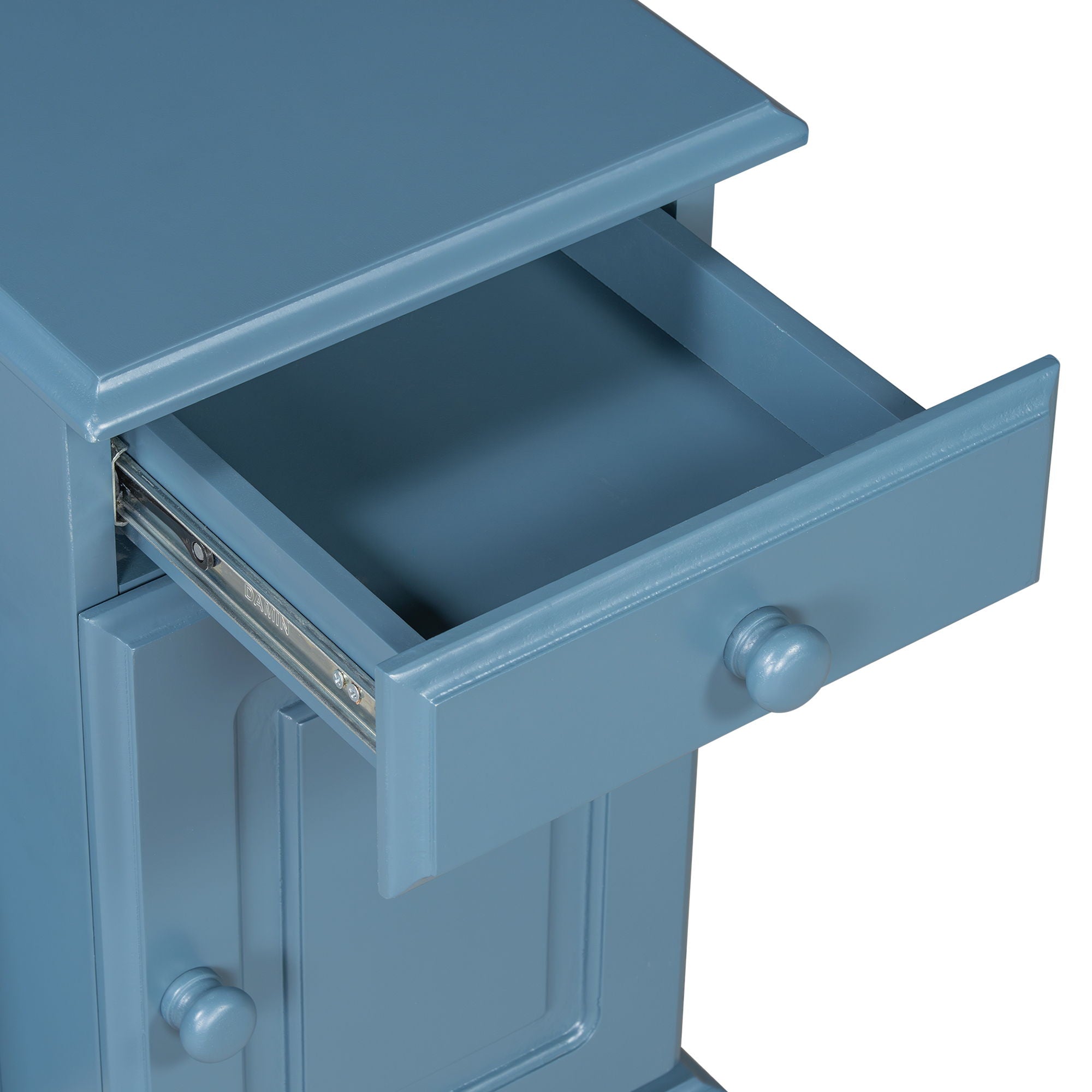 Vintage Flip Top Side Table With USB Ports