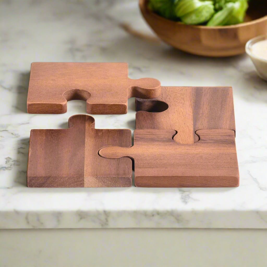 Puzzle Piece Coasters -Set of 4