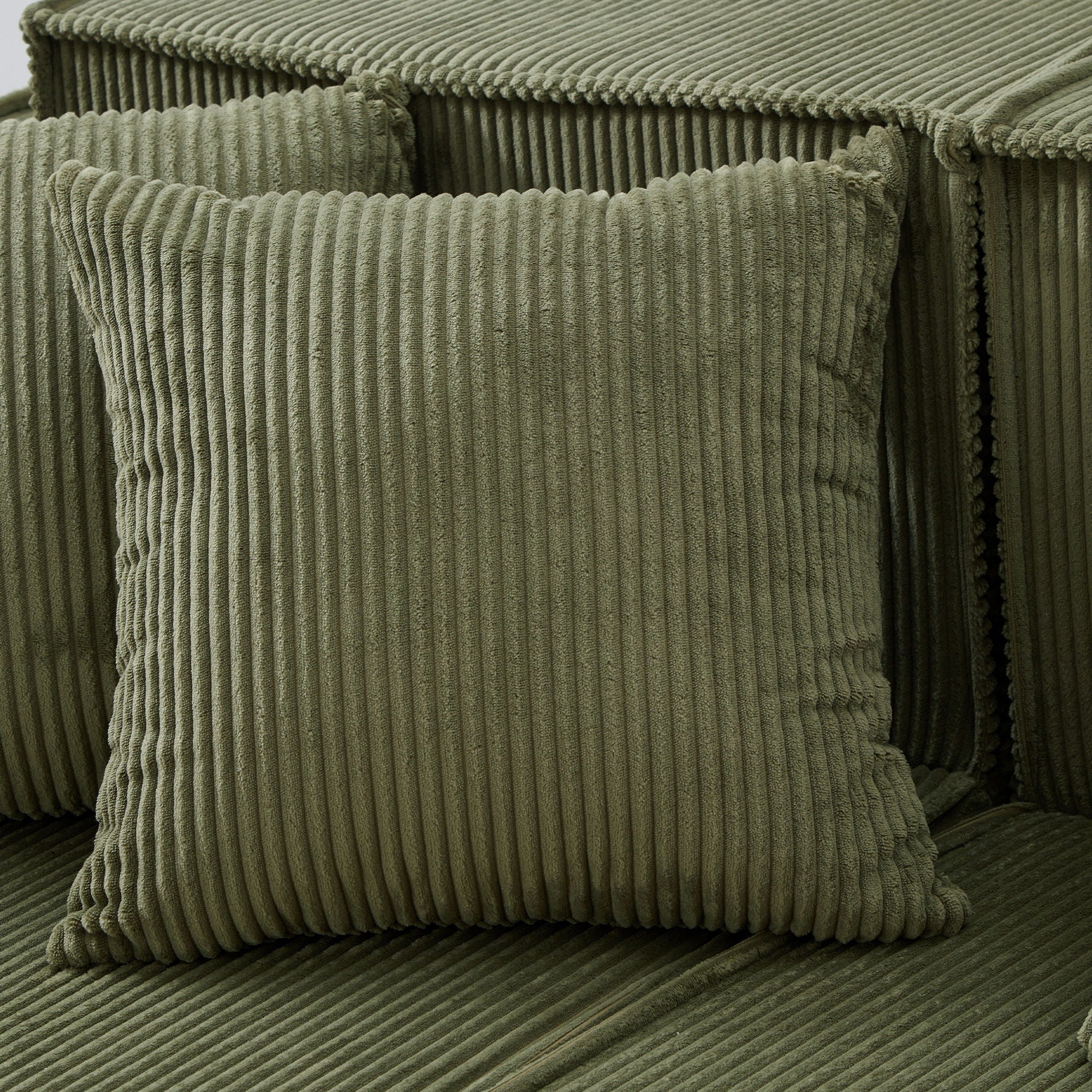 U-Shaped Sectional Sofa With RGB LED Light Strip And 6 Pillows