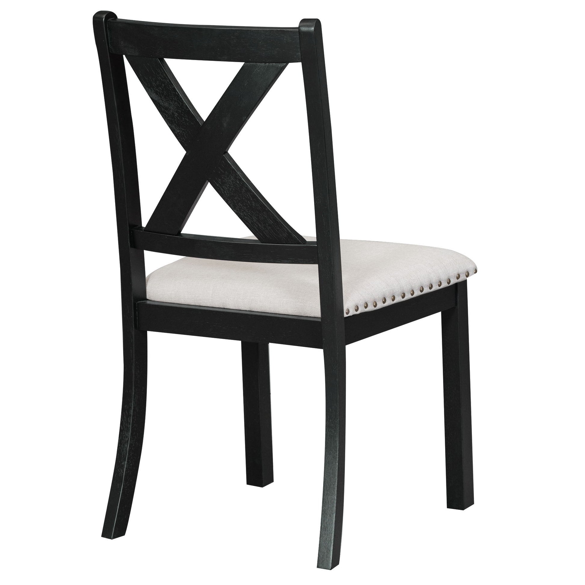 Topmax - 6 Piece Farmhouse Extendable Dining Table With Footrest, 4 Upholstered Dining Chairs And Dining Bench, Two 11" Removable Leaf - Best Buy Furniture