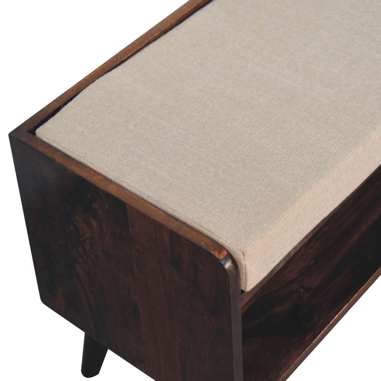 Solid Wood Bench With Upholstered Sea