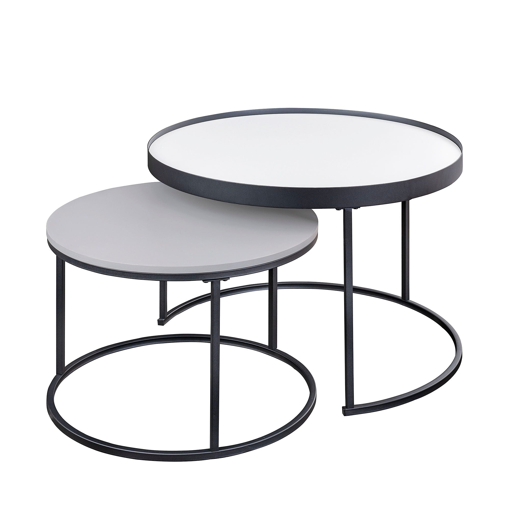 Contemporary Gallery Top Round Nesting Coffee Table Set - Best Buy Furniture