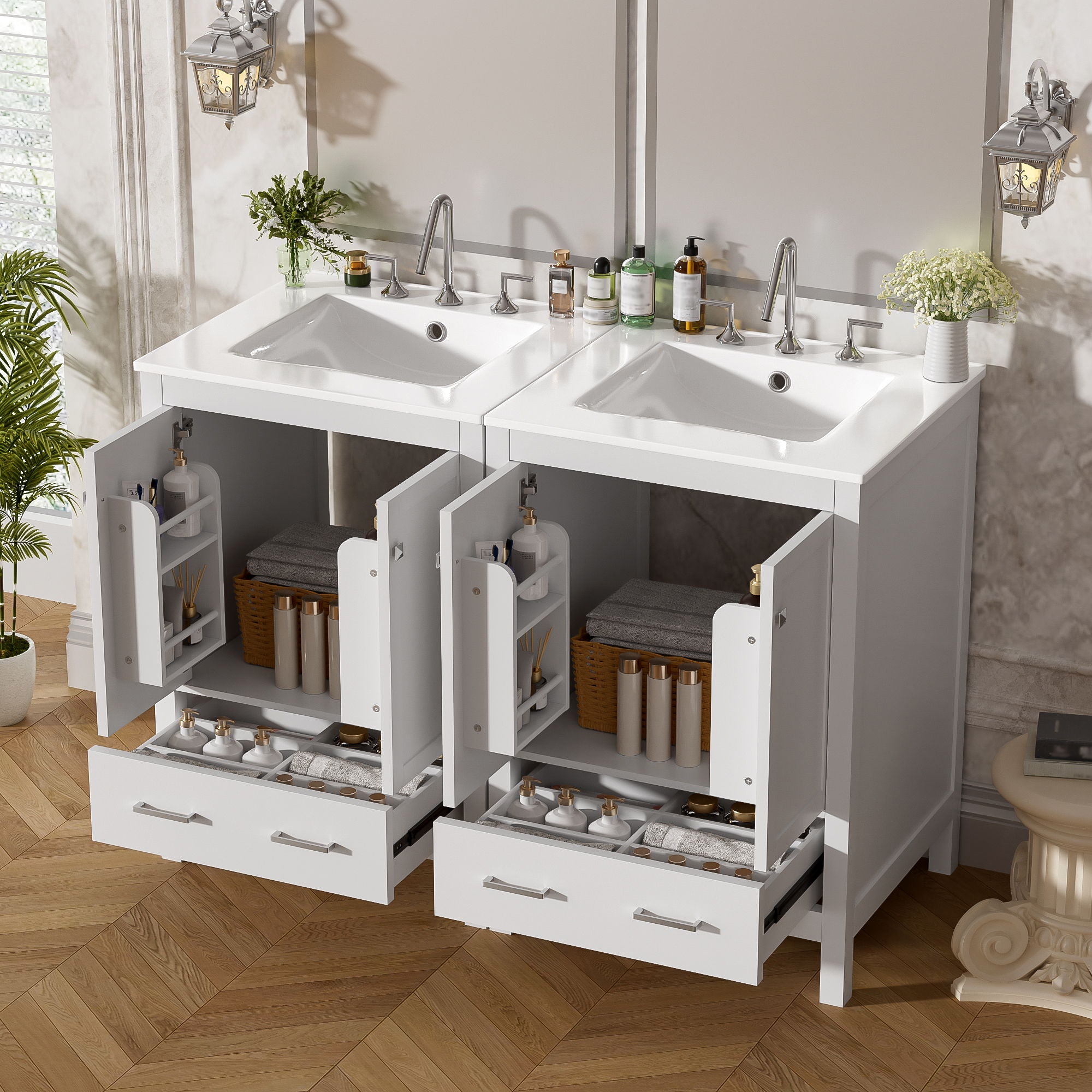 Bathroom Vanity With Integrated Undermount Ceramic Sink, 2 Doors And 1 Drawer, Soft Close Hinges - Best Buy Furniture