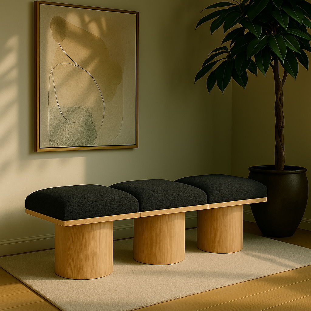 Pavilion - 3 Piece Modular Bench With Natural Base - Best Buy Furniture