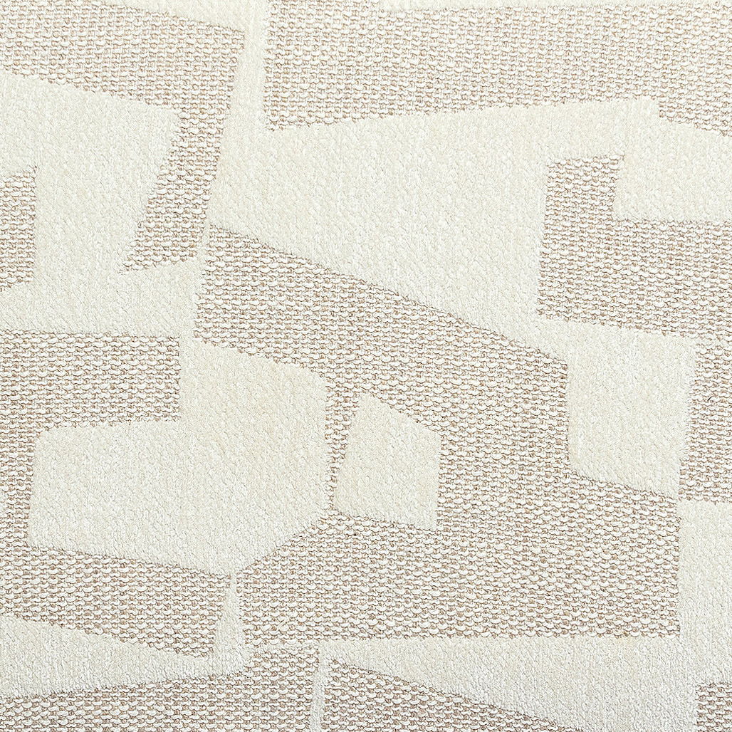 Tatum - Vegan Leather And 2-Tone Jacquard Counter Stool - Cream