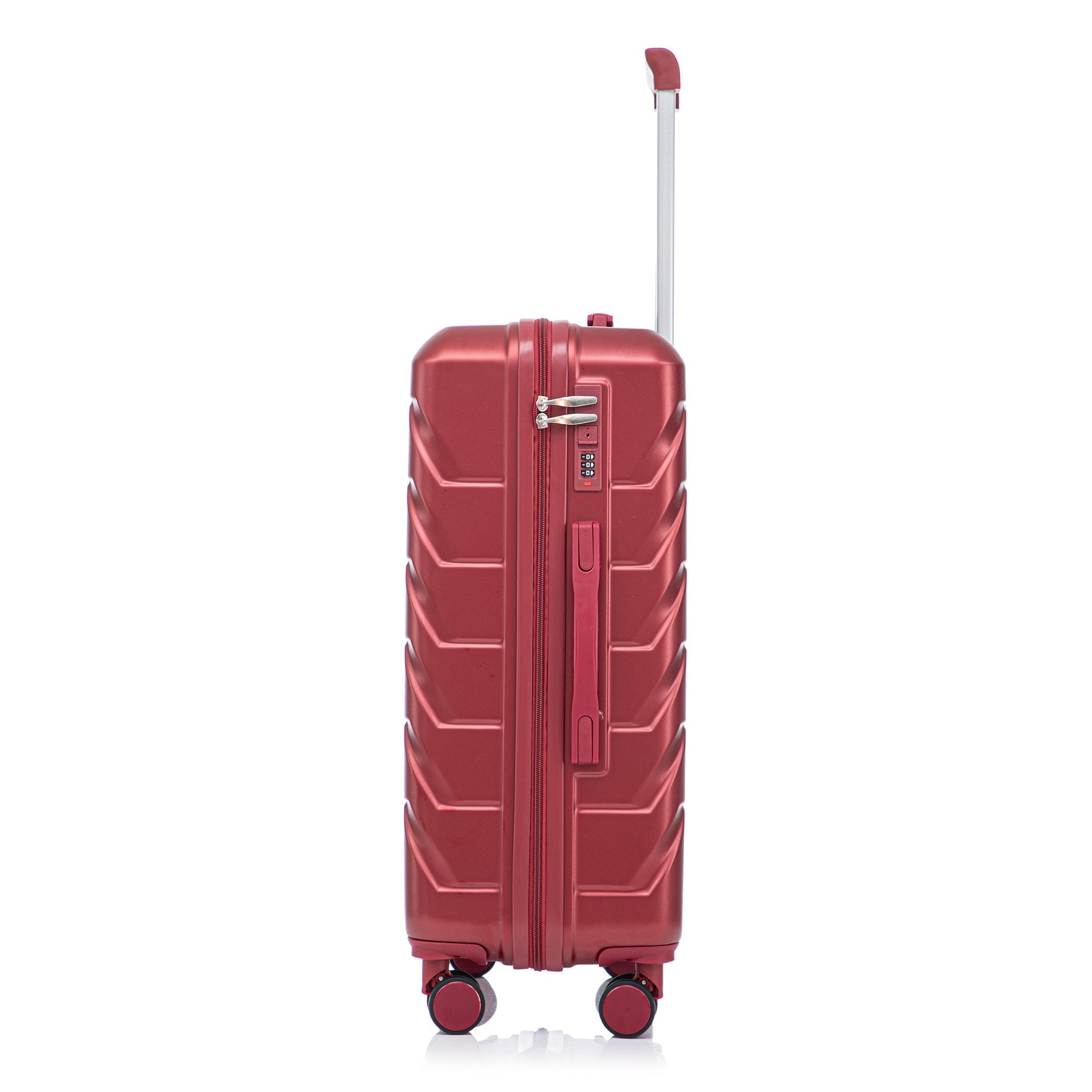 Set 3PCs 20'/24'/28' ABS Spinner Wheel Luggage Wine Red